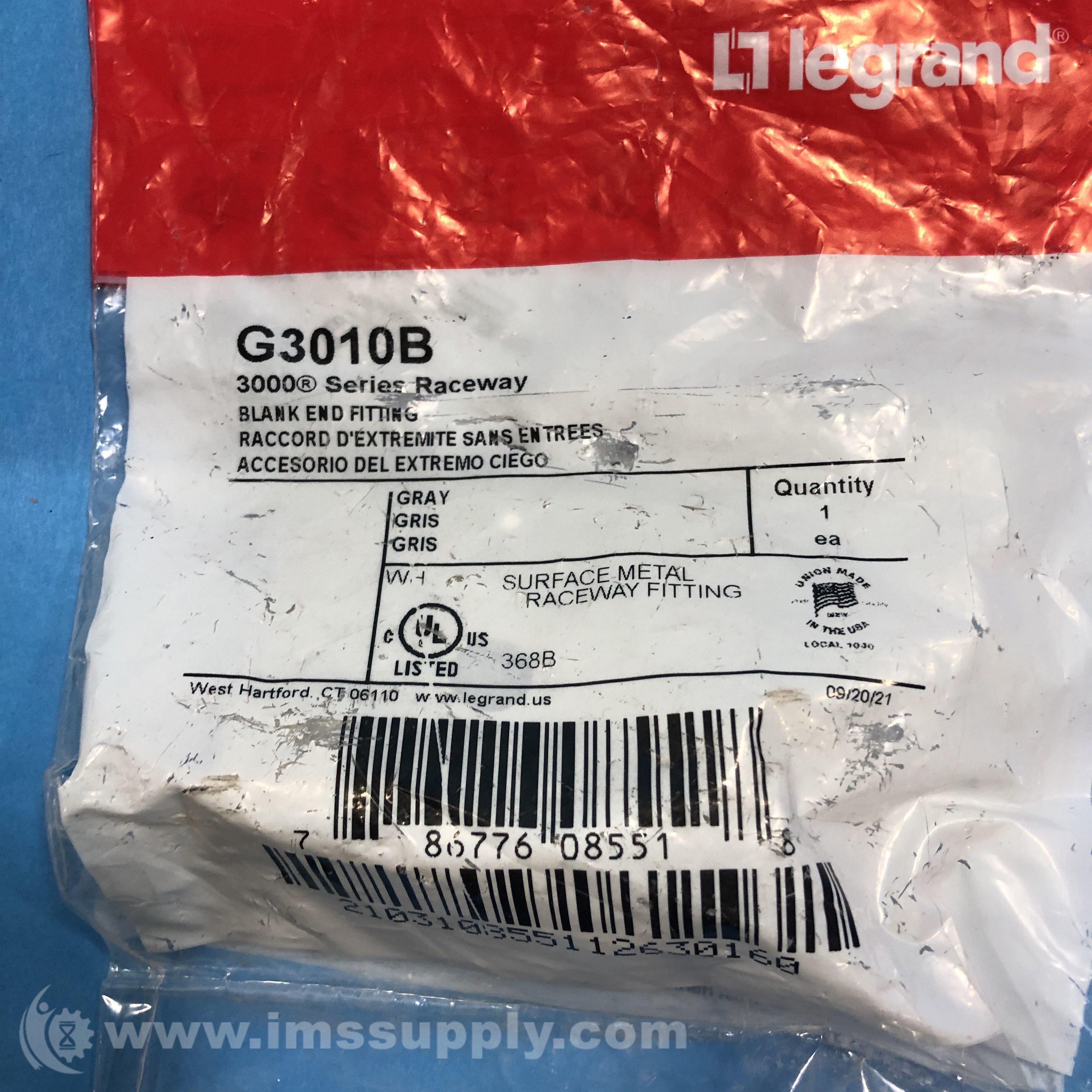 Legrand G3010B 3000 Series Surface Metal Raceway Fitting IMS Supply