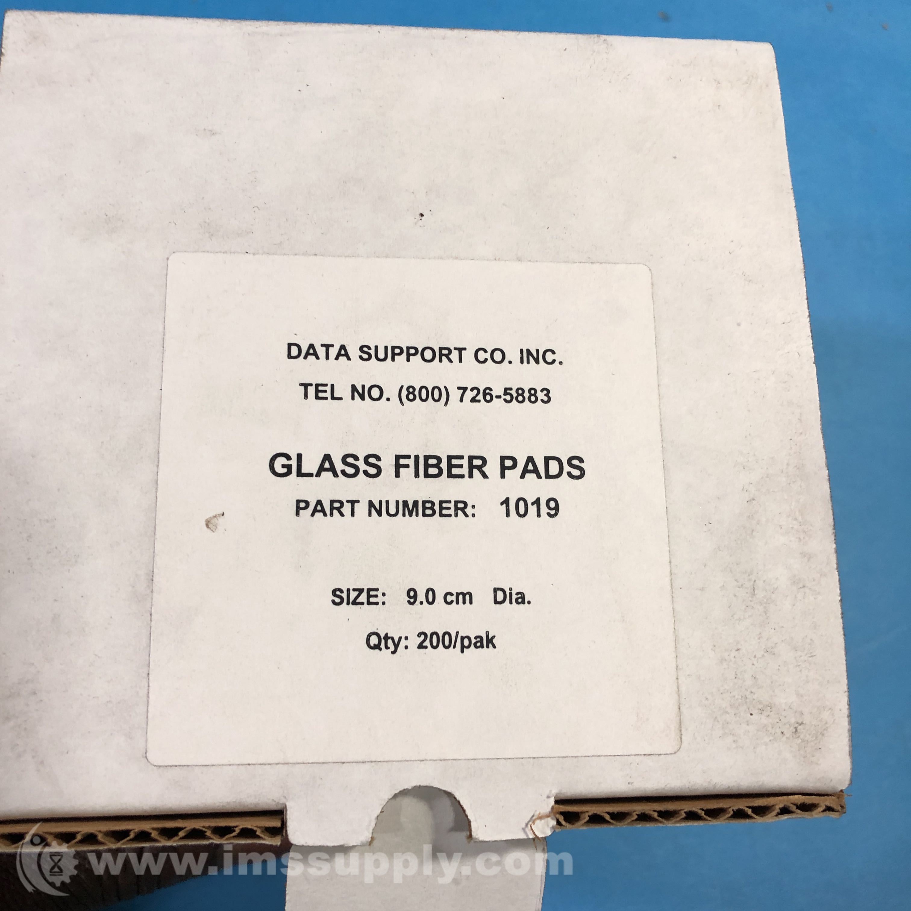 Data Support Co Inc 1019 Box of 200 Glass Fiber Pads, 9.0cm - IMS Supply
