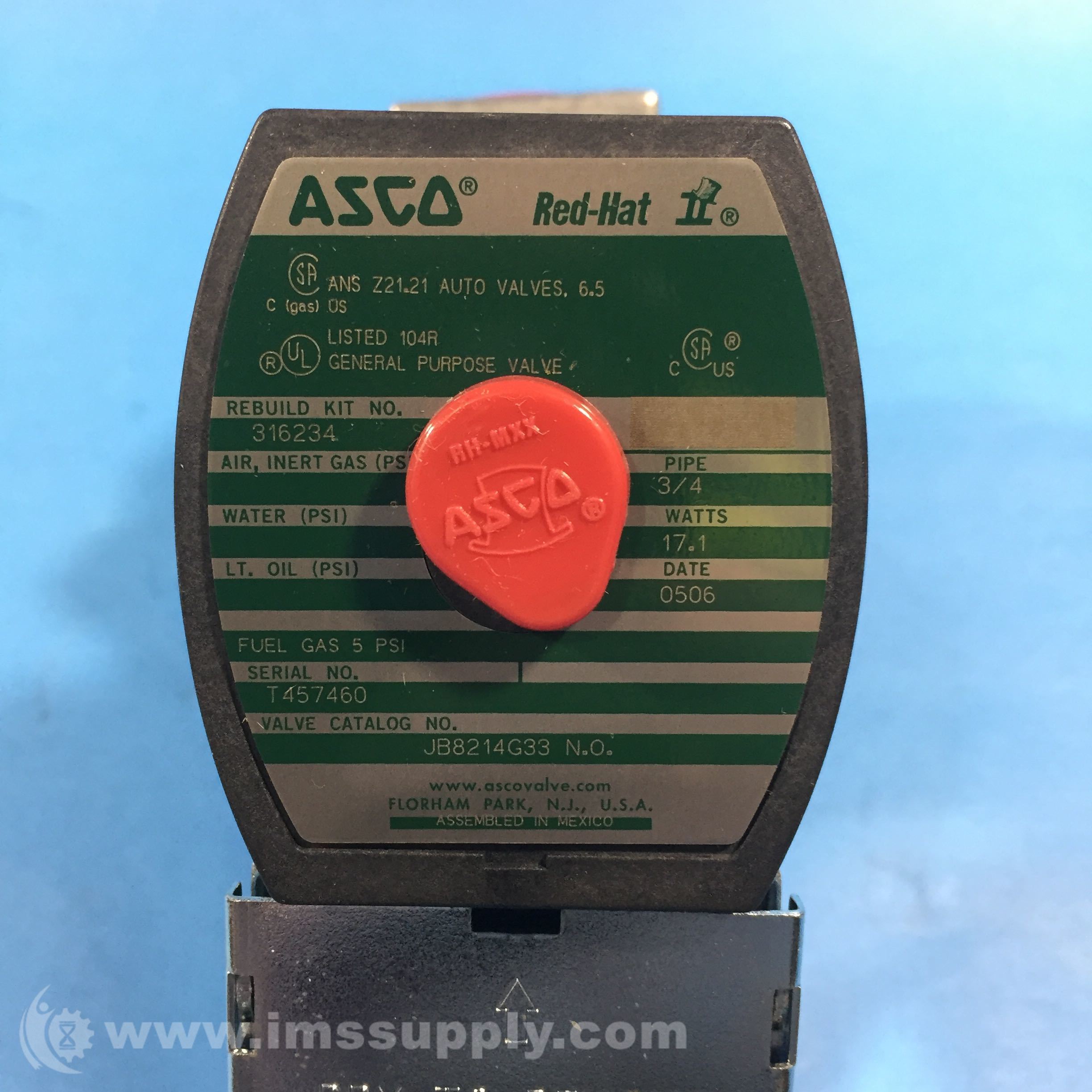 Asco MP-C-080-132-D Red-Hat II General Purpose Valve - IMS Supply