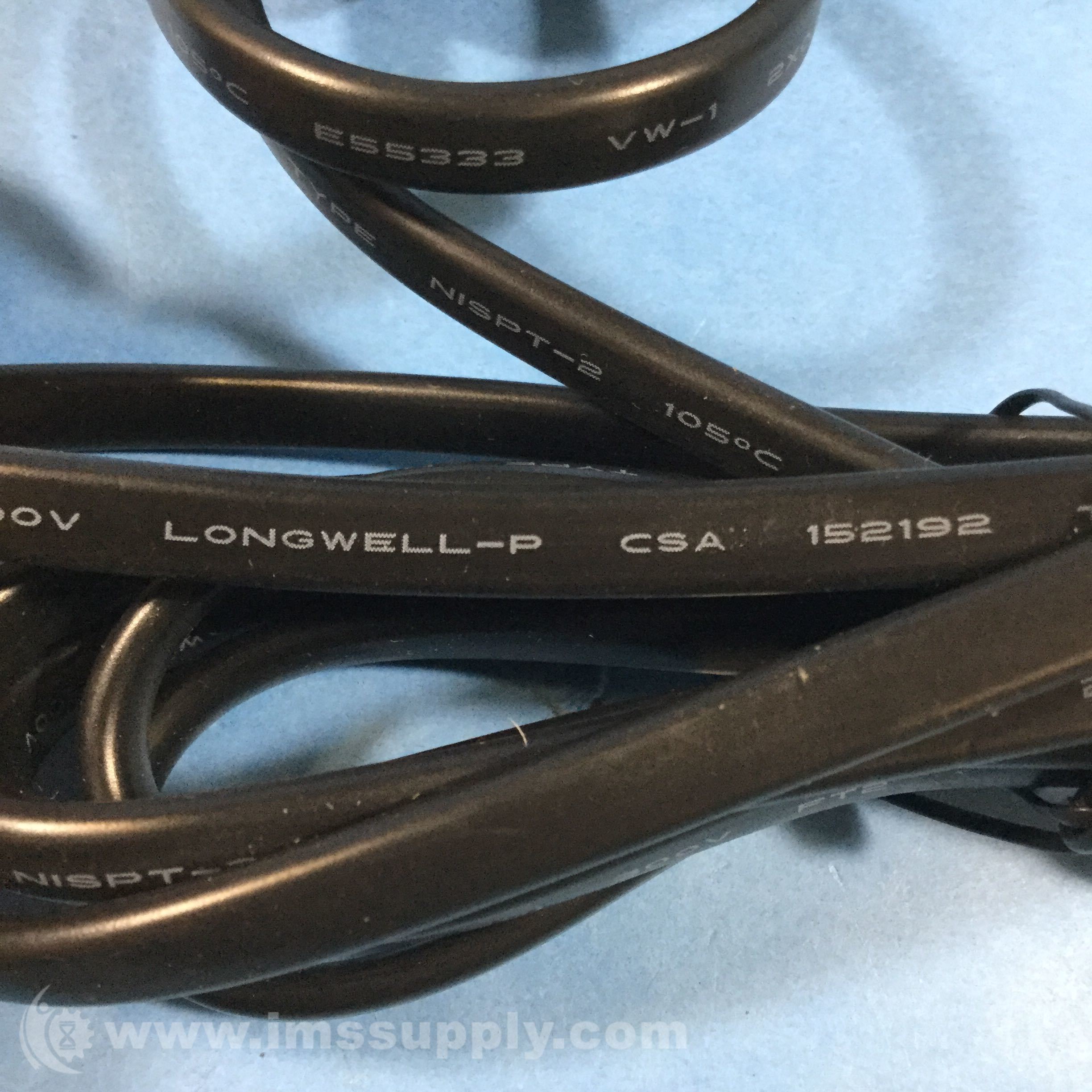 Longwell 152192 Type SJT Power Cord IMS Supply