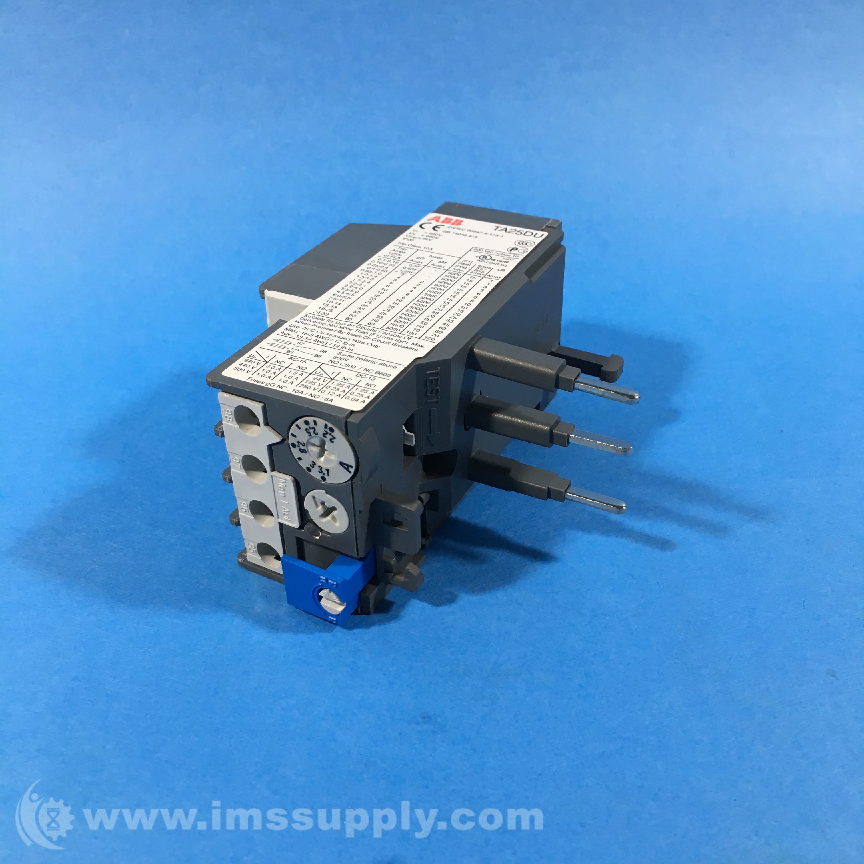 ABB TA25DU3.1 Relay, Overload, Fixed, HTR, 2.03.1 IMS Supply