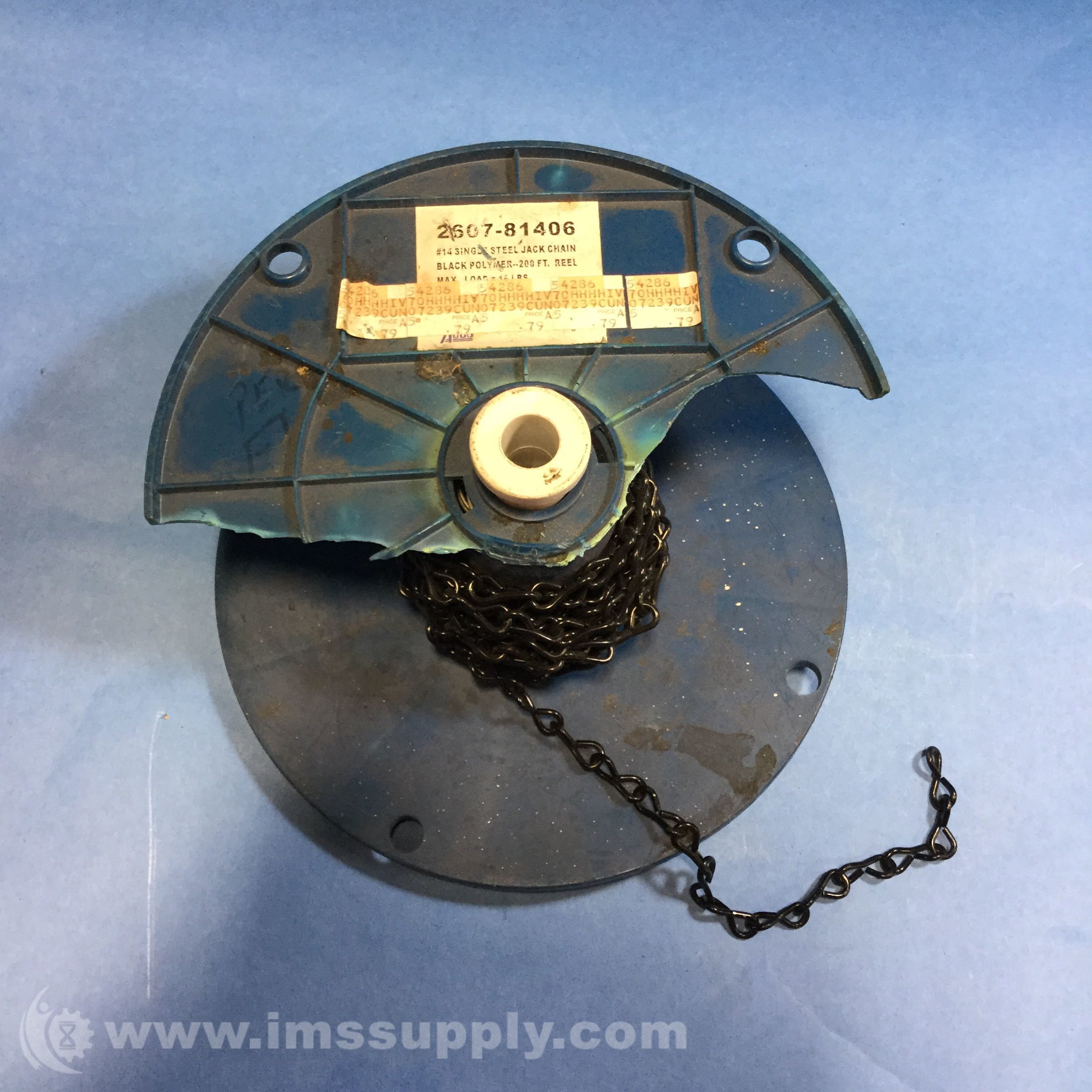 Acco Chain 260781406 14 Single Steel Jack Chain, 200ft Reel IMS Supply