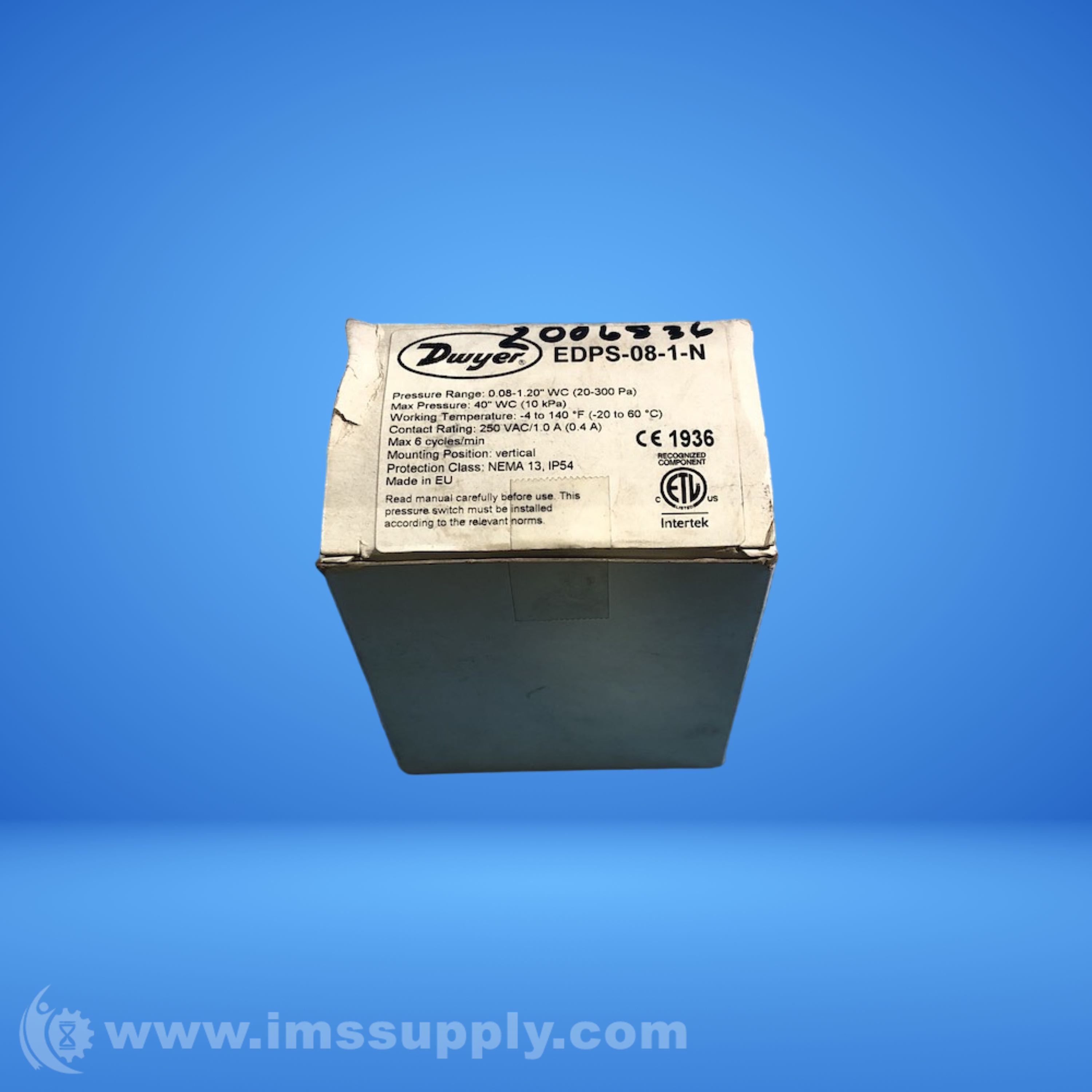 Dwyer EDPS-08-1-N Differential Pressure Switch - IMS Supply
