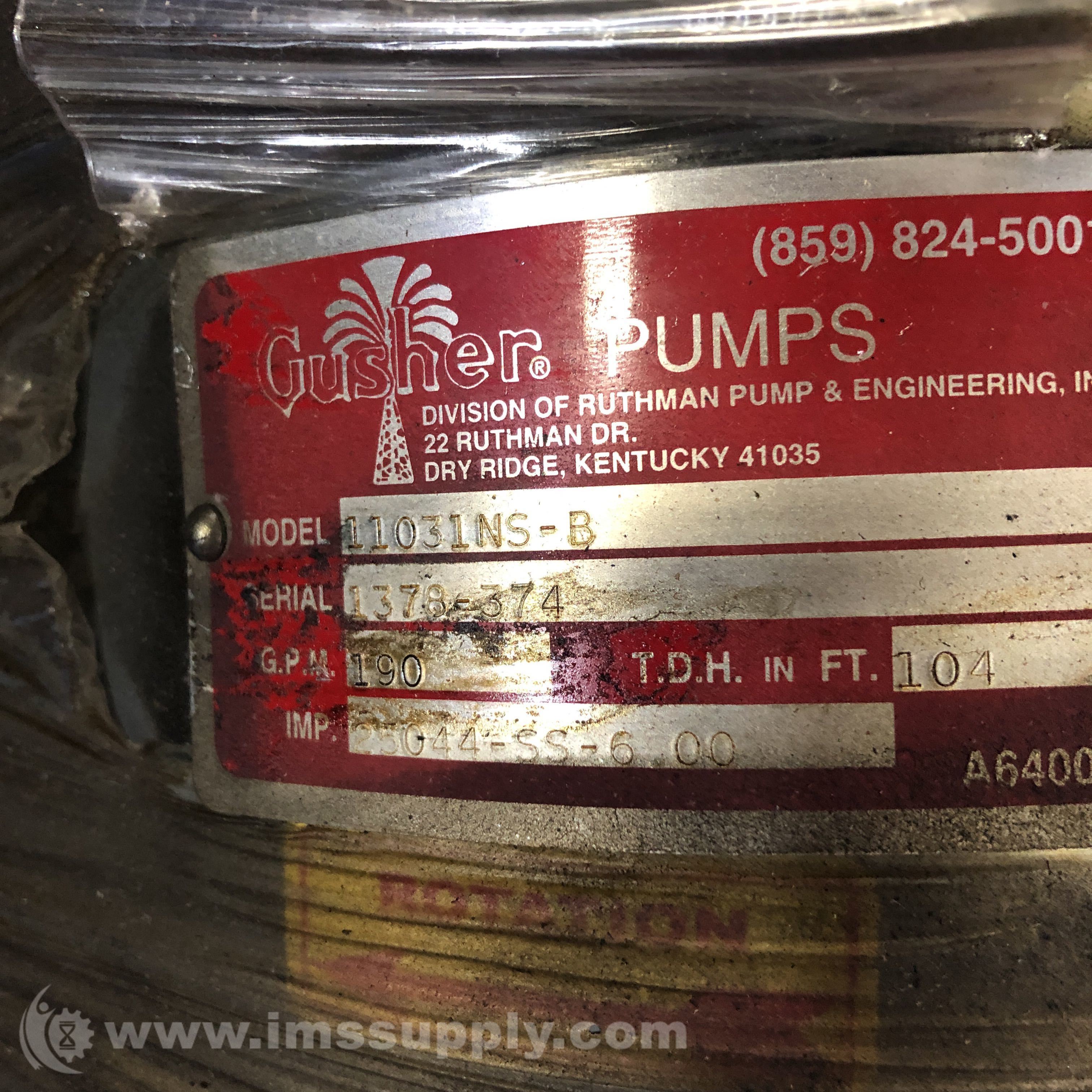 Gusher Pumps 11031NSB Vertical Coolant Pump IMS Supply