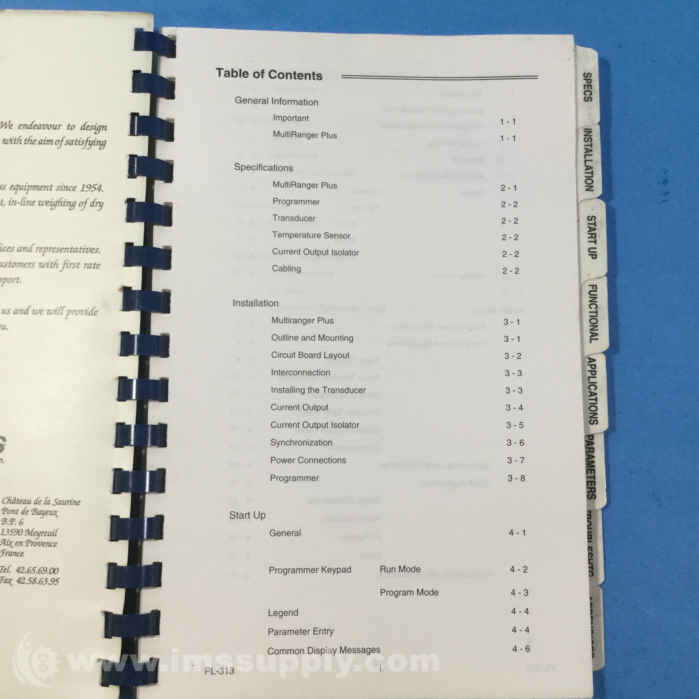 Milltronics MultiRanger Plus Instruction Manual IMS Supply