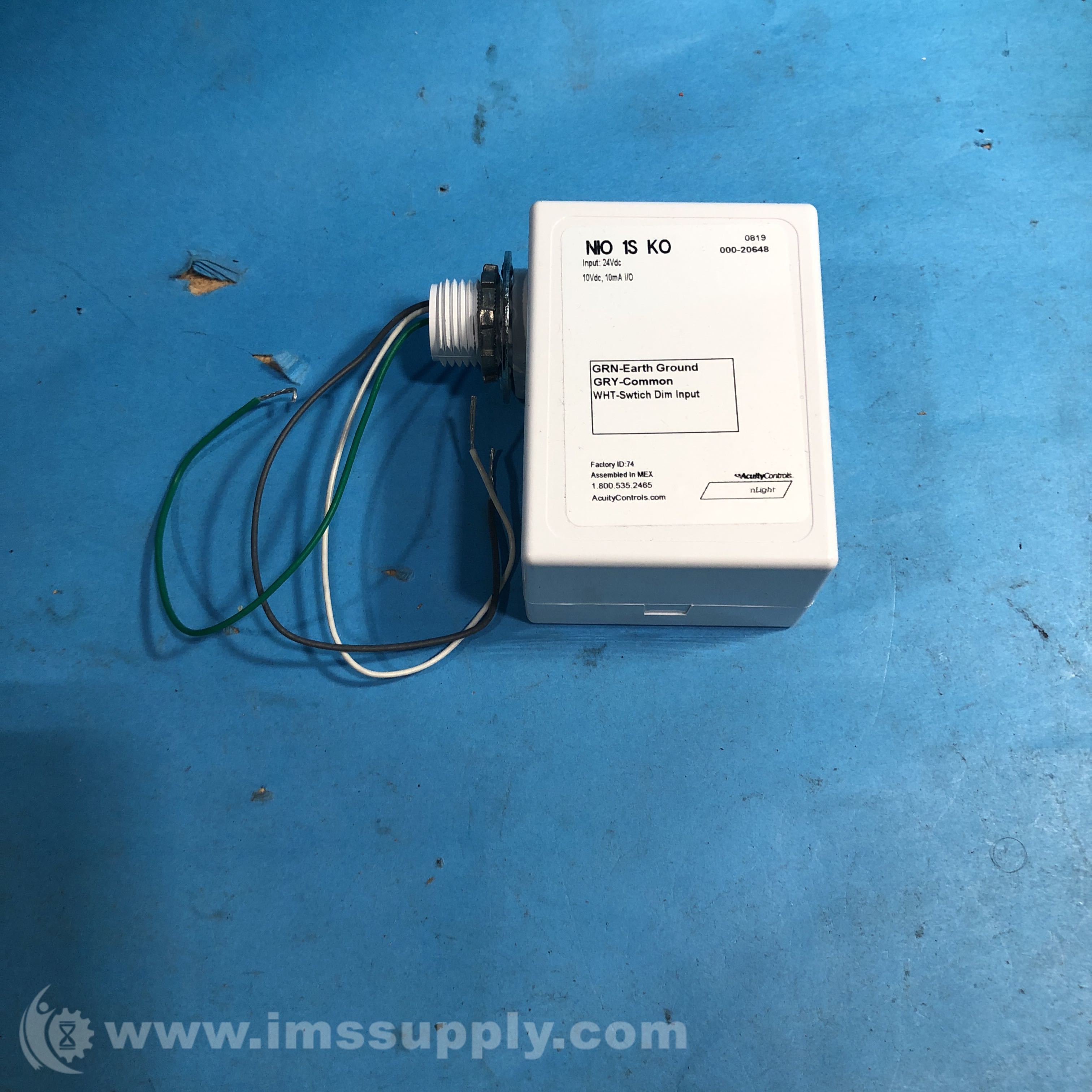 Acuity Controls NIO 1S KO Sensor Switch, 24VDC IMS Supply