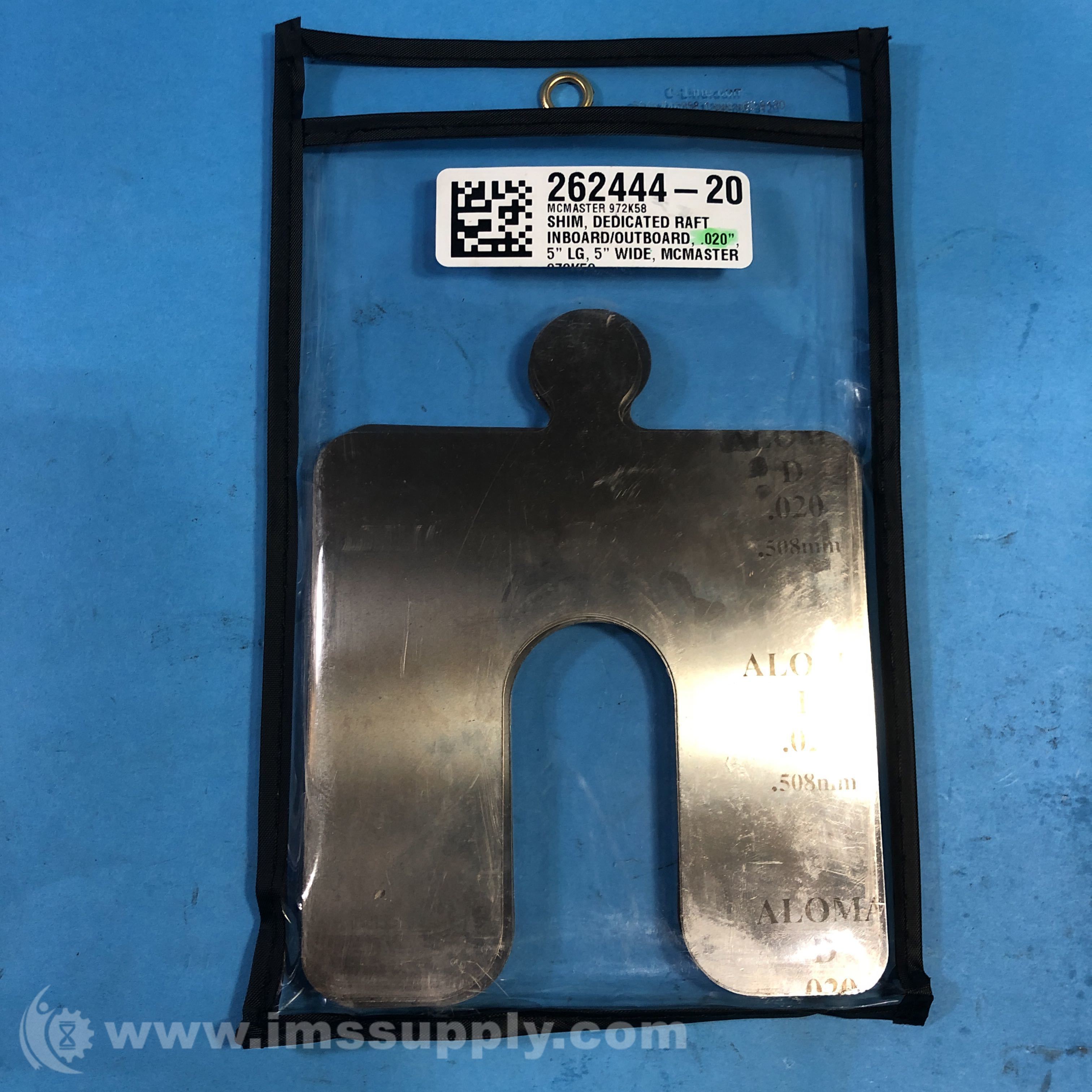 McMasterCarr 972KB8 Shim, Dedicated Raft Inboard/Outboard, .020 IMS Supply