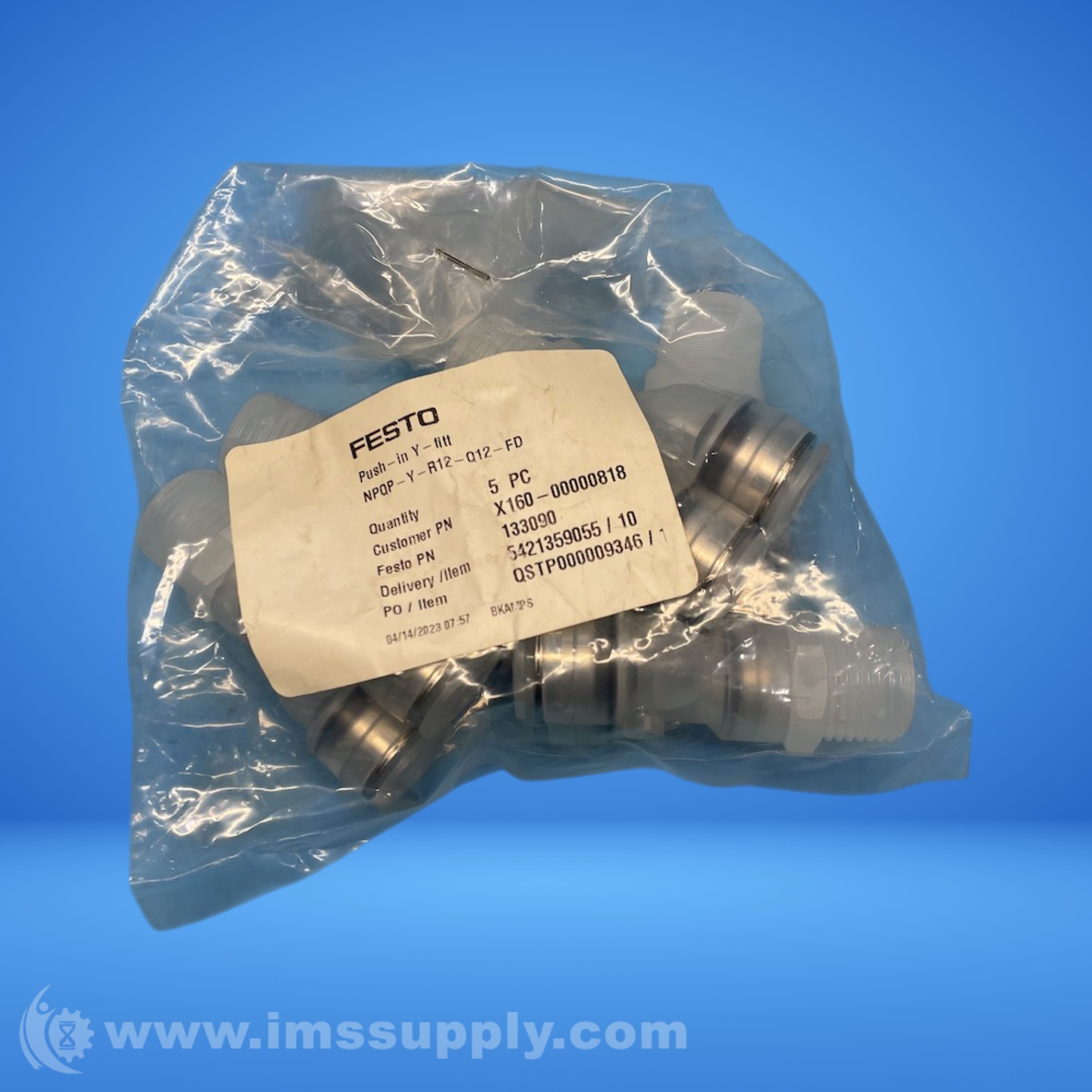 Festo NPQP-Y-R12-012-FD Push-in Fitting - IMS Supply