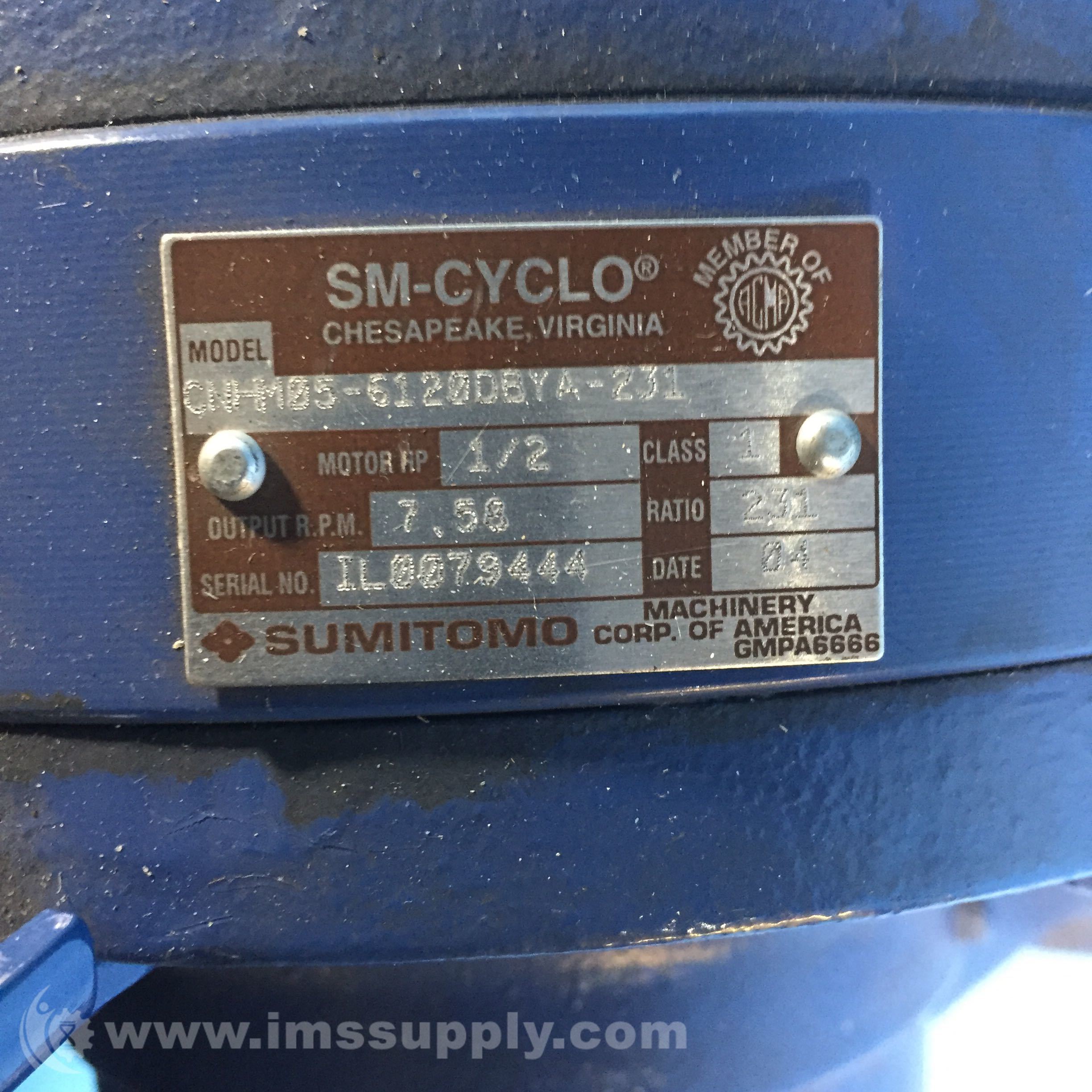 Sumitomo CNHM05-6120DBYA-231 SM-Cyclo 3-Phase Induction