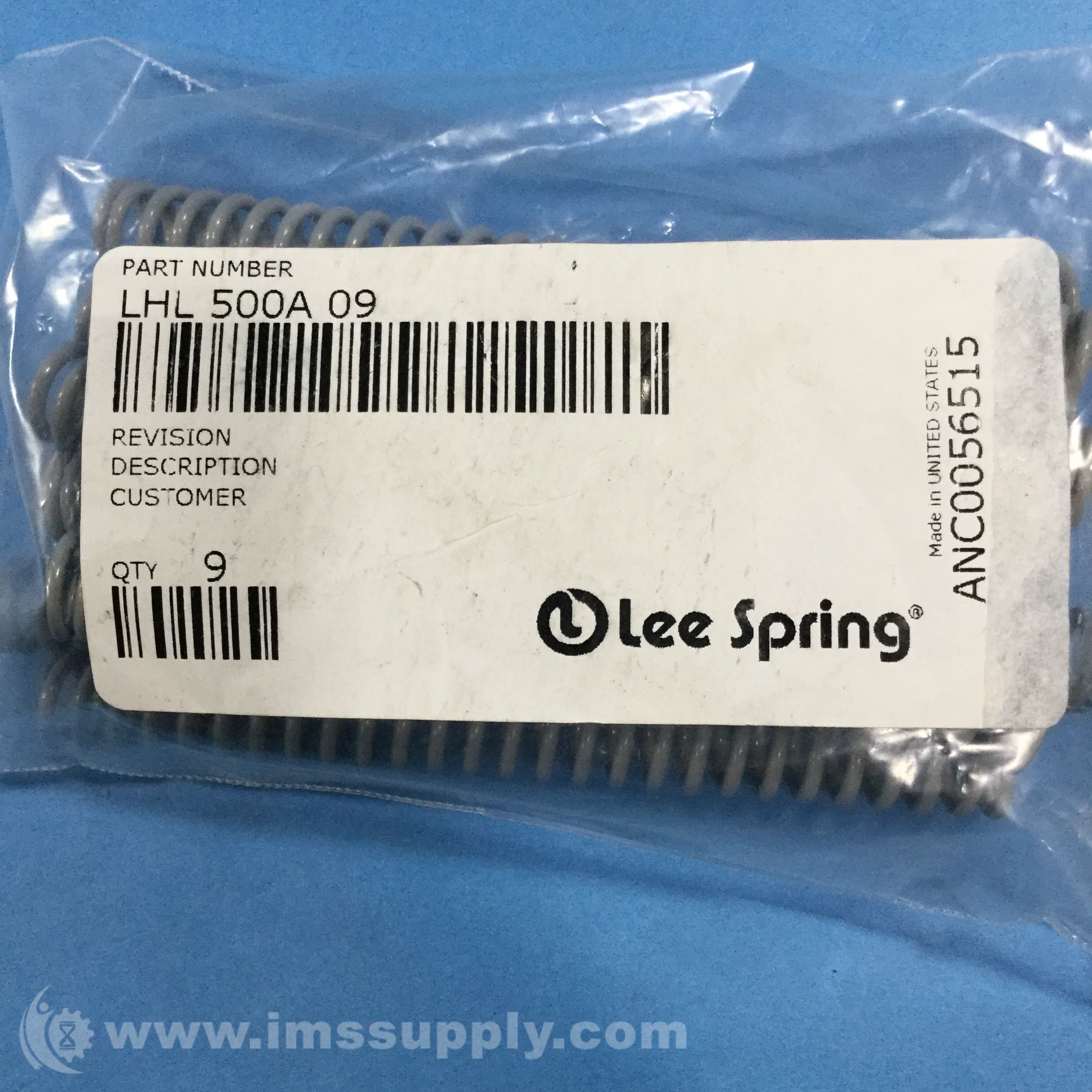 Lee Spring LHL 500A 09 HEFTY™ Die Spring, Medium Load Series IMS Supply