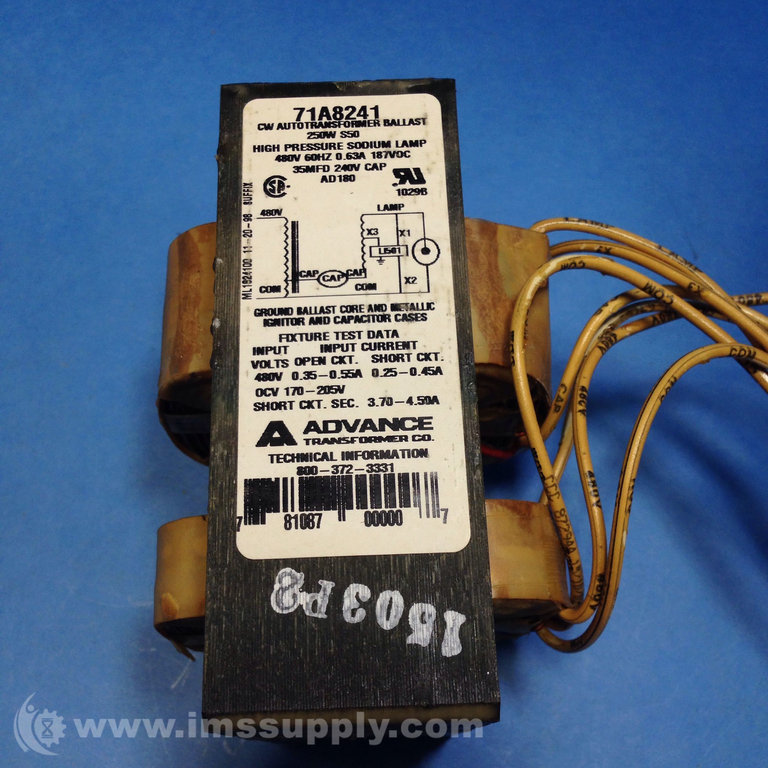 Advance Ballast 71A8241 High Pressure Sodium Lamp Ballast IMS Supply