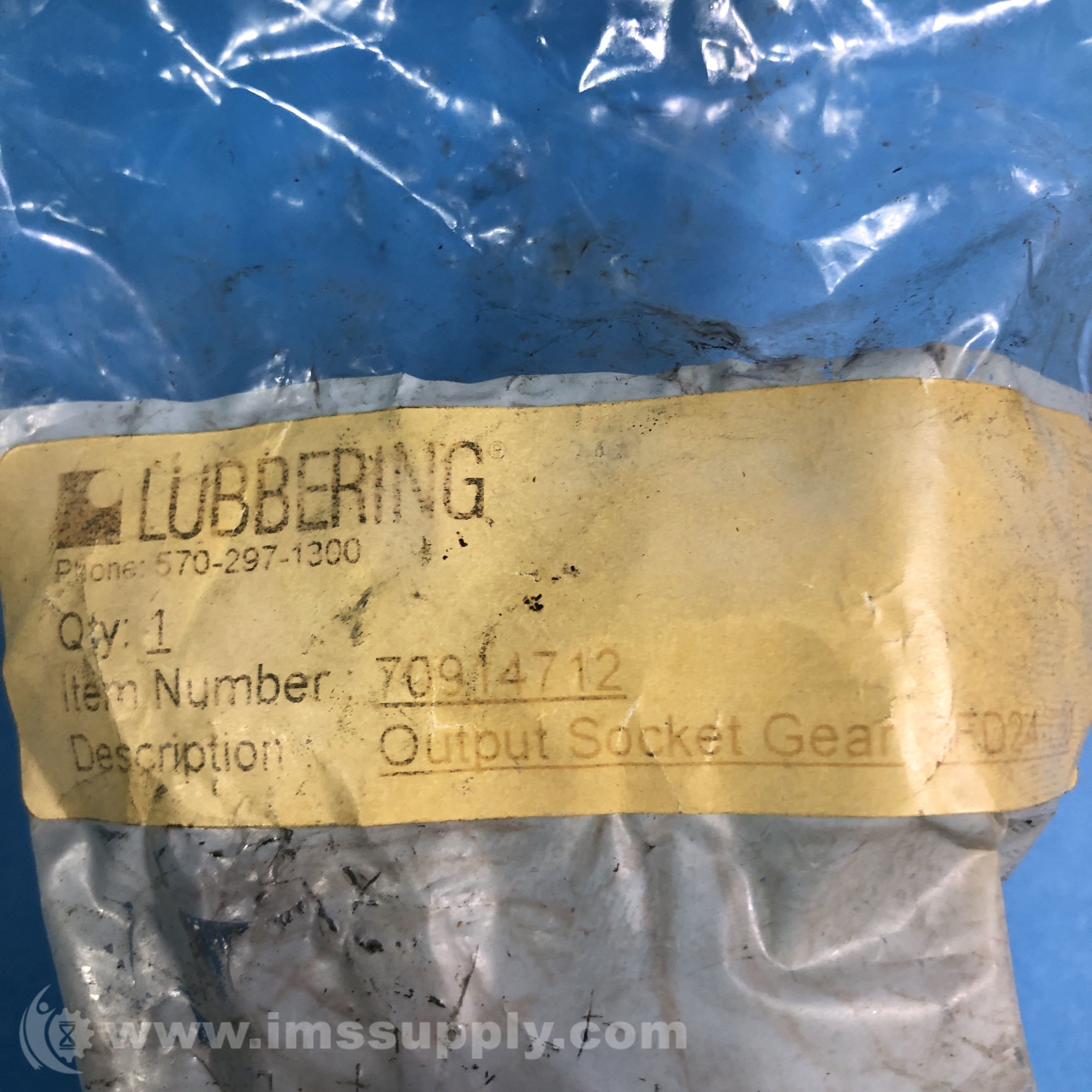 Lubbering 70914712 Output Socket Gear IMS Supply