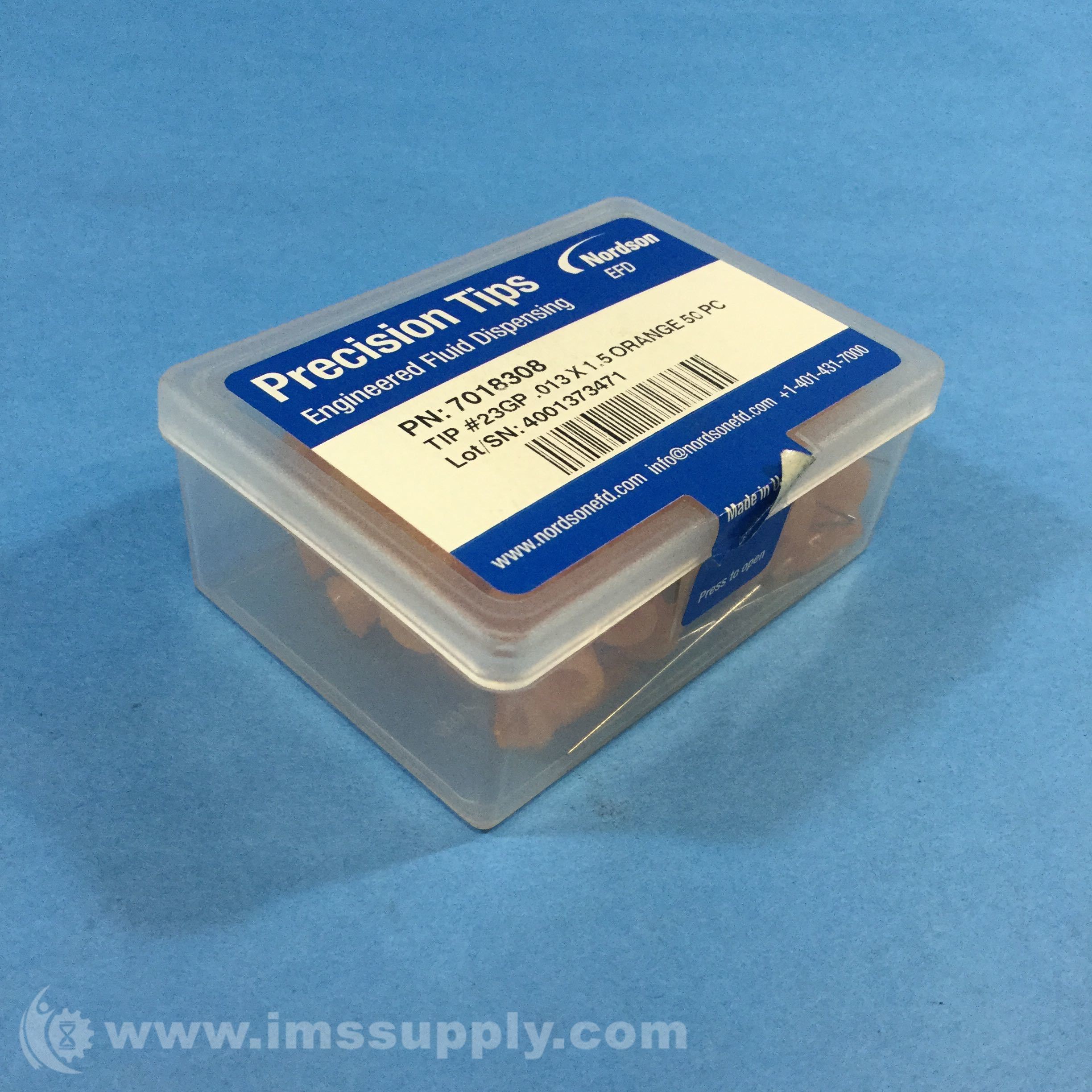 Nordson 7018308 Dispensing Tip, 23 Gauge, Orange, 1.5 Precision IMS Supply