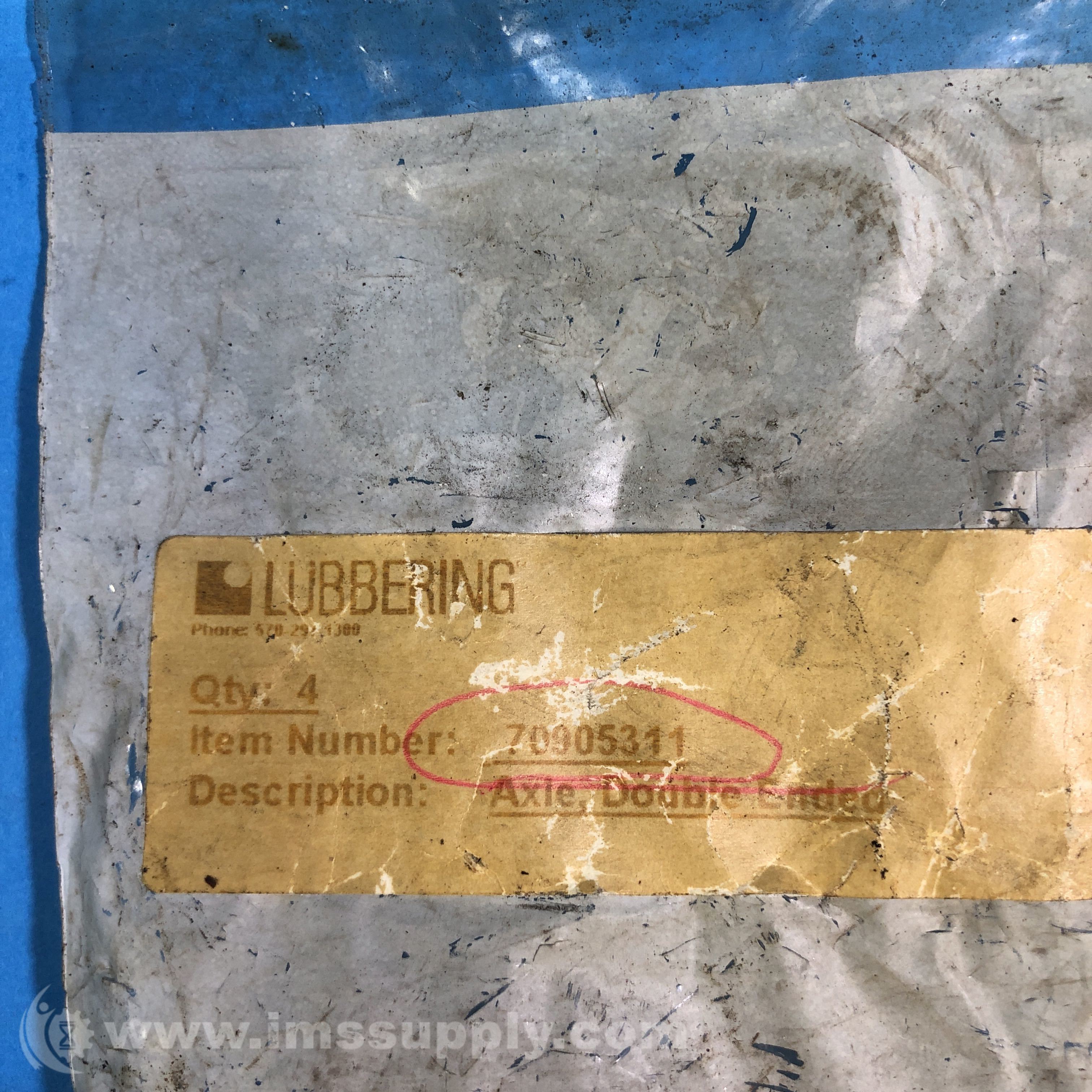 Lubbering 70905311 DoubleEnded Axle IMS Supply
