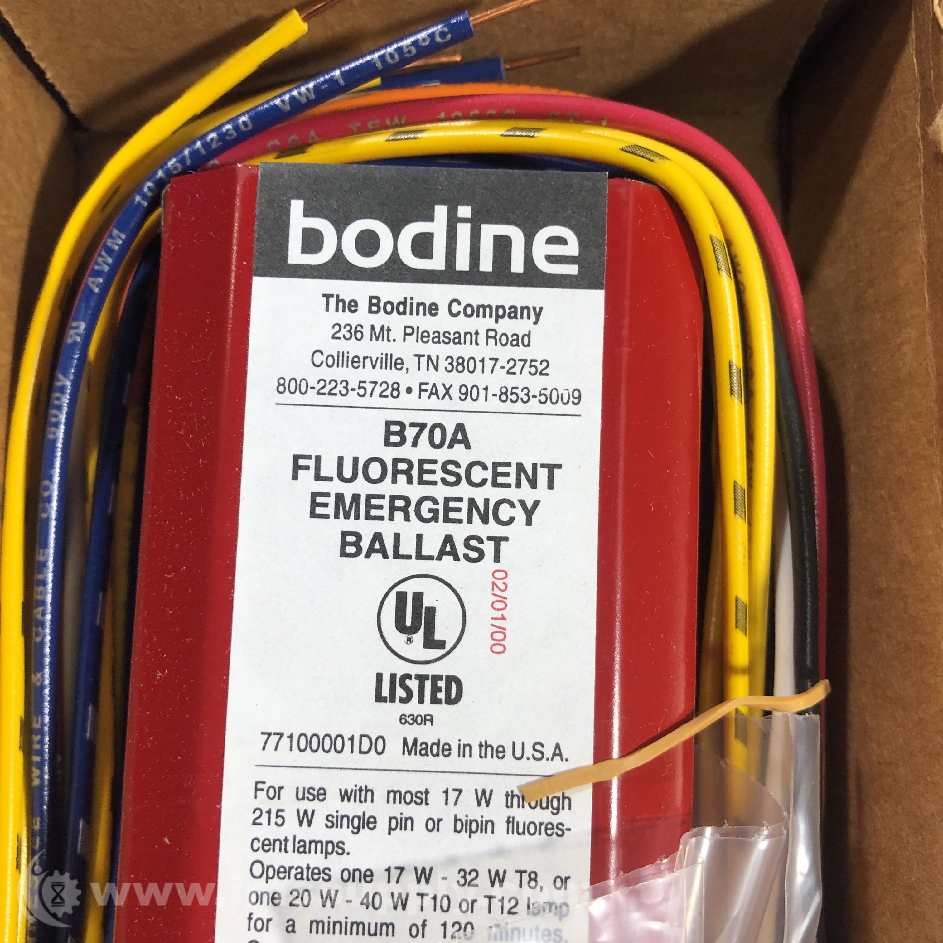 Bodine Electric Company B70A Fluorescent Emergency Ballast - IMS Supply