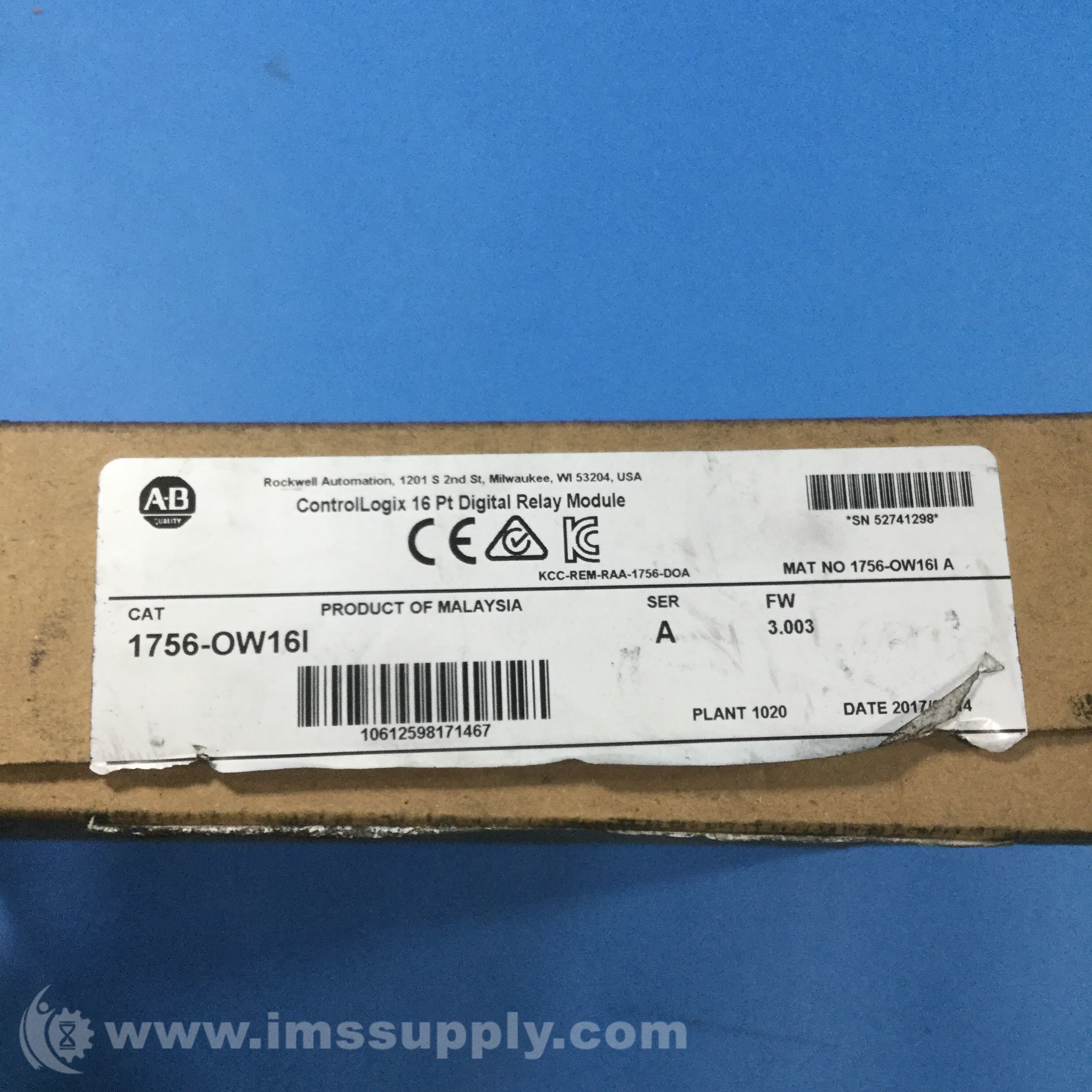 Allen Bradley 1756 OW161 Series A I O Module Digital Output IMS Supply