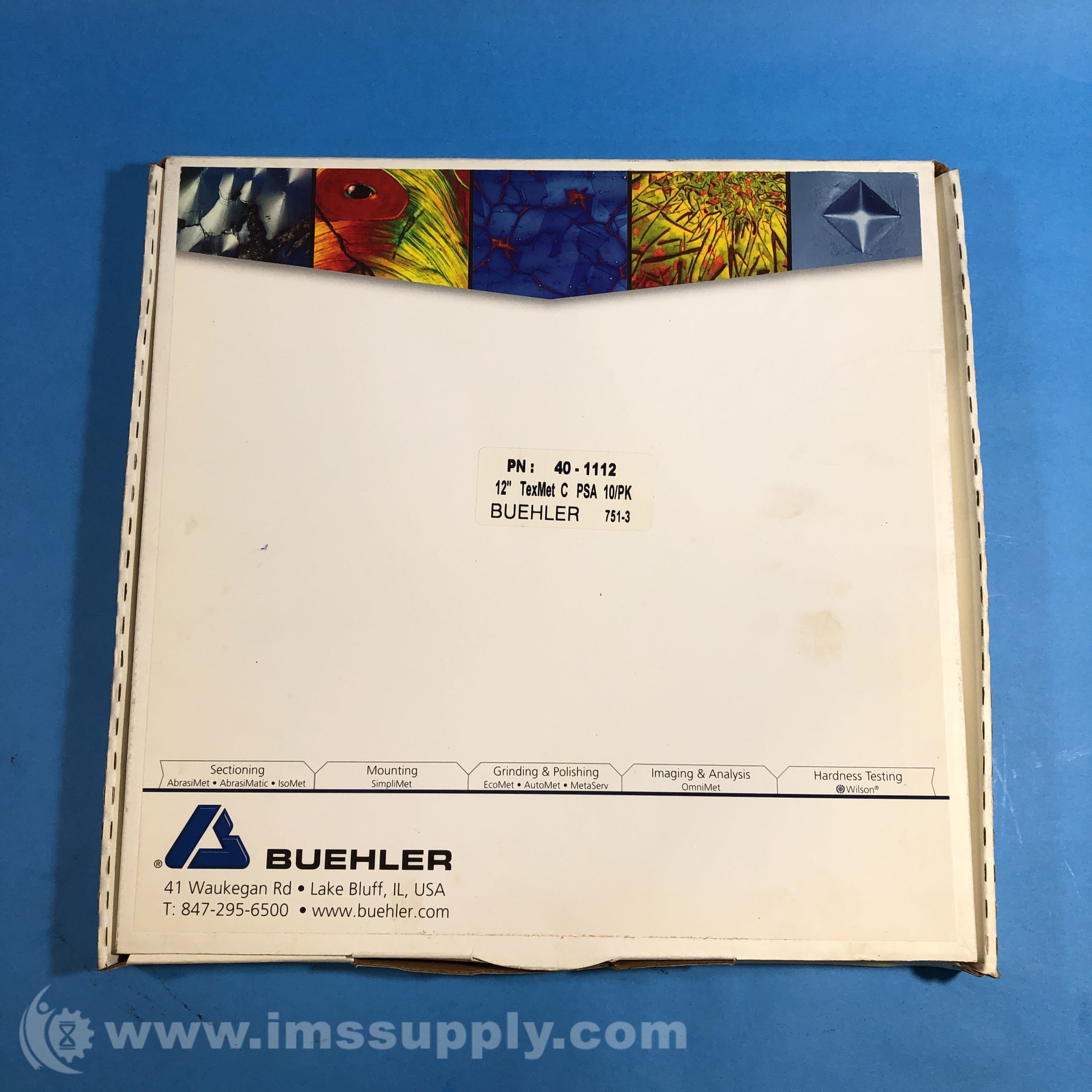 Buehler 40-1112 Tex-Met Polishing Cloth 12 PSA Pack of 10 - IMS Supply