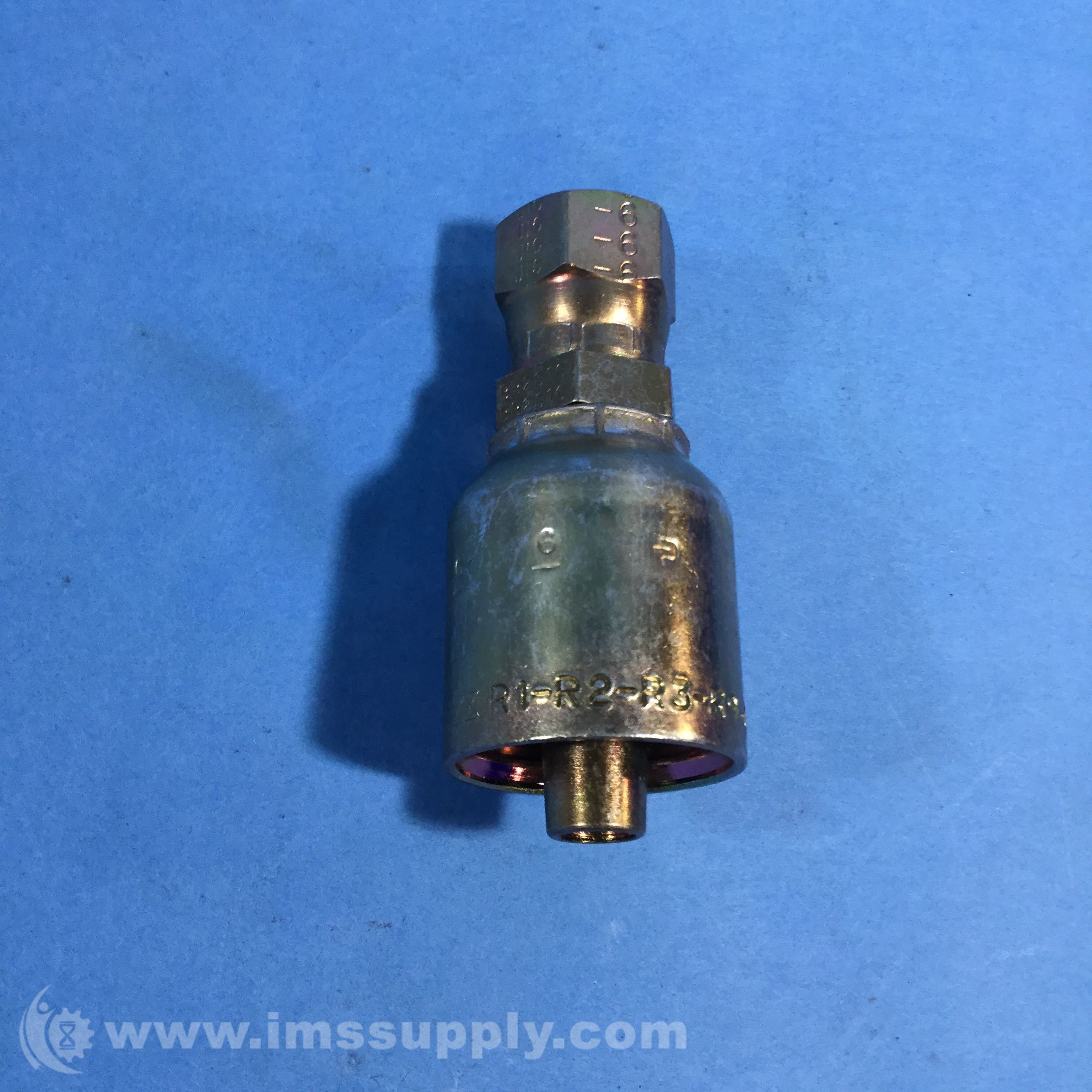 Parker 1064366 Female Swivel Adapter 3/8 JIC X 3/8 Hose Steel IMS