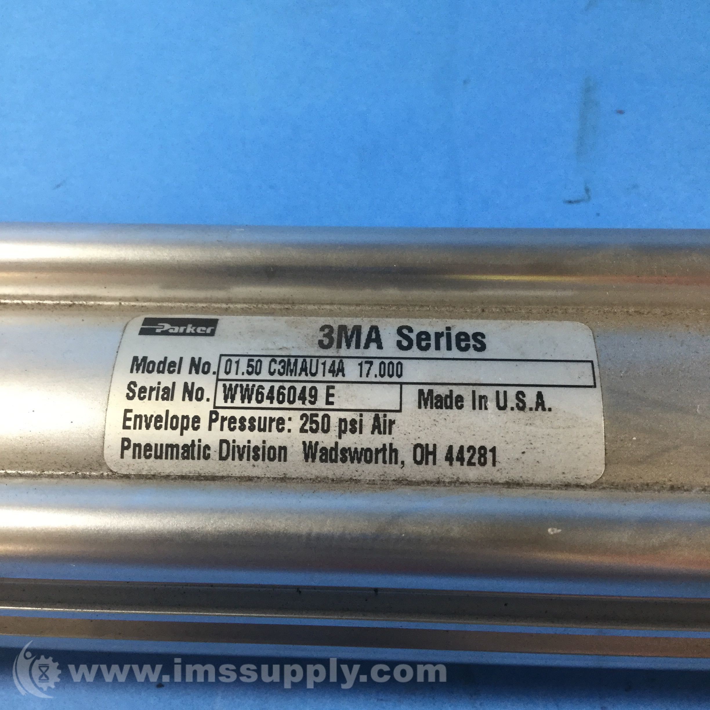 Parker 01.50 C3MAU14A 17.000 3MA Series, 250PSI Cylinder IMS Supply