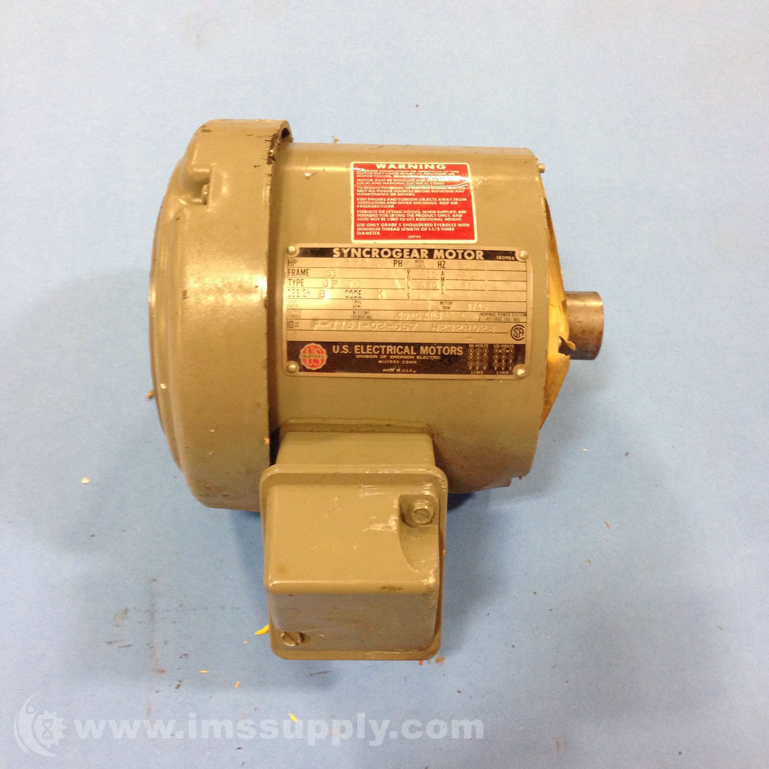 US Electrical Motors F776102557 Syncrogear Motor IMS Supply