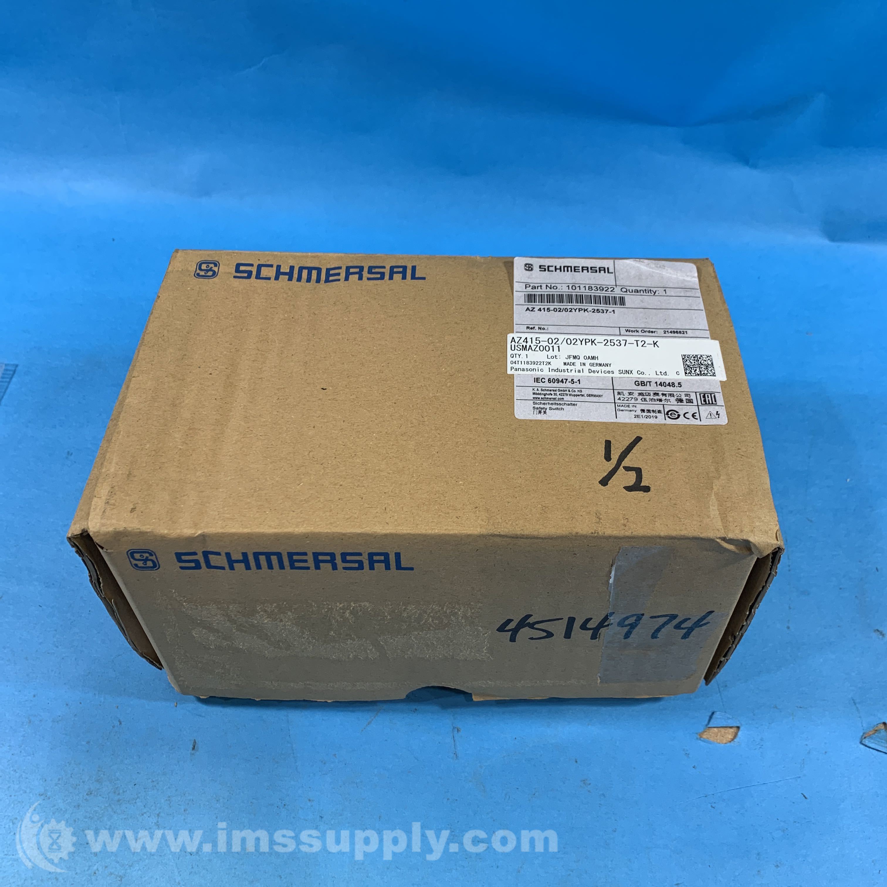 Schmersal AZ415-02/02YPK-2537-T2-K Safety Switch Box - IMS Supply