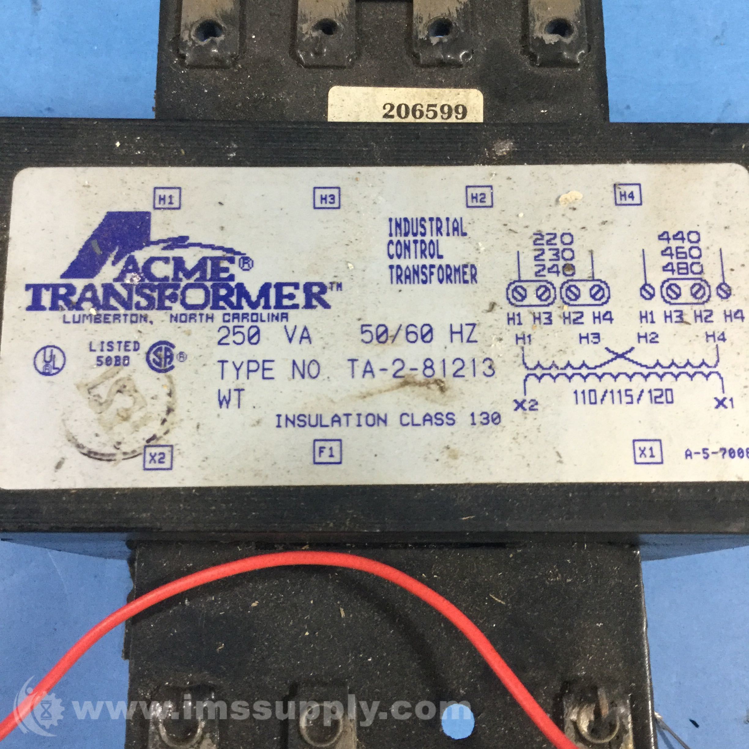 TA-1-81213 Type No Acme 250 VA Industrial Control Transformer 