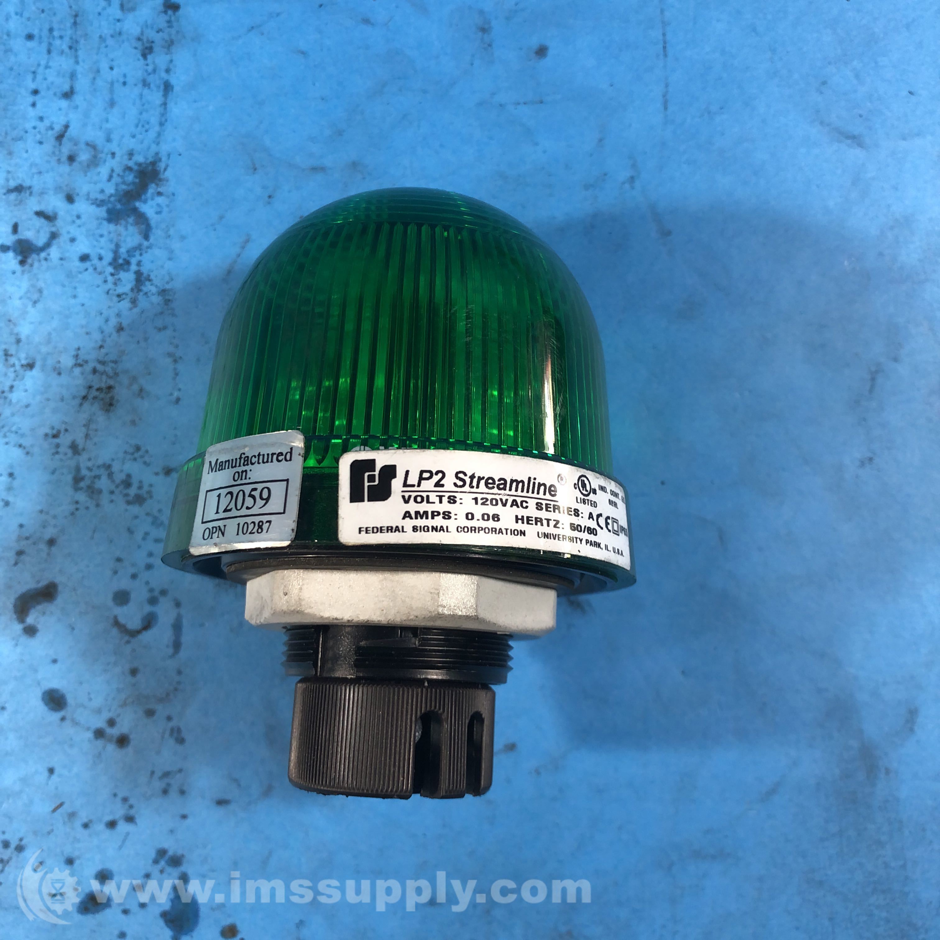 Federal Signal LP2-120 Green Low Profile Steady Burn Light - IMS Supply