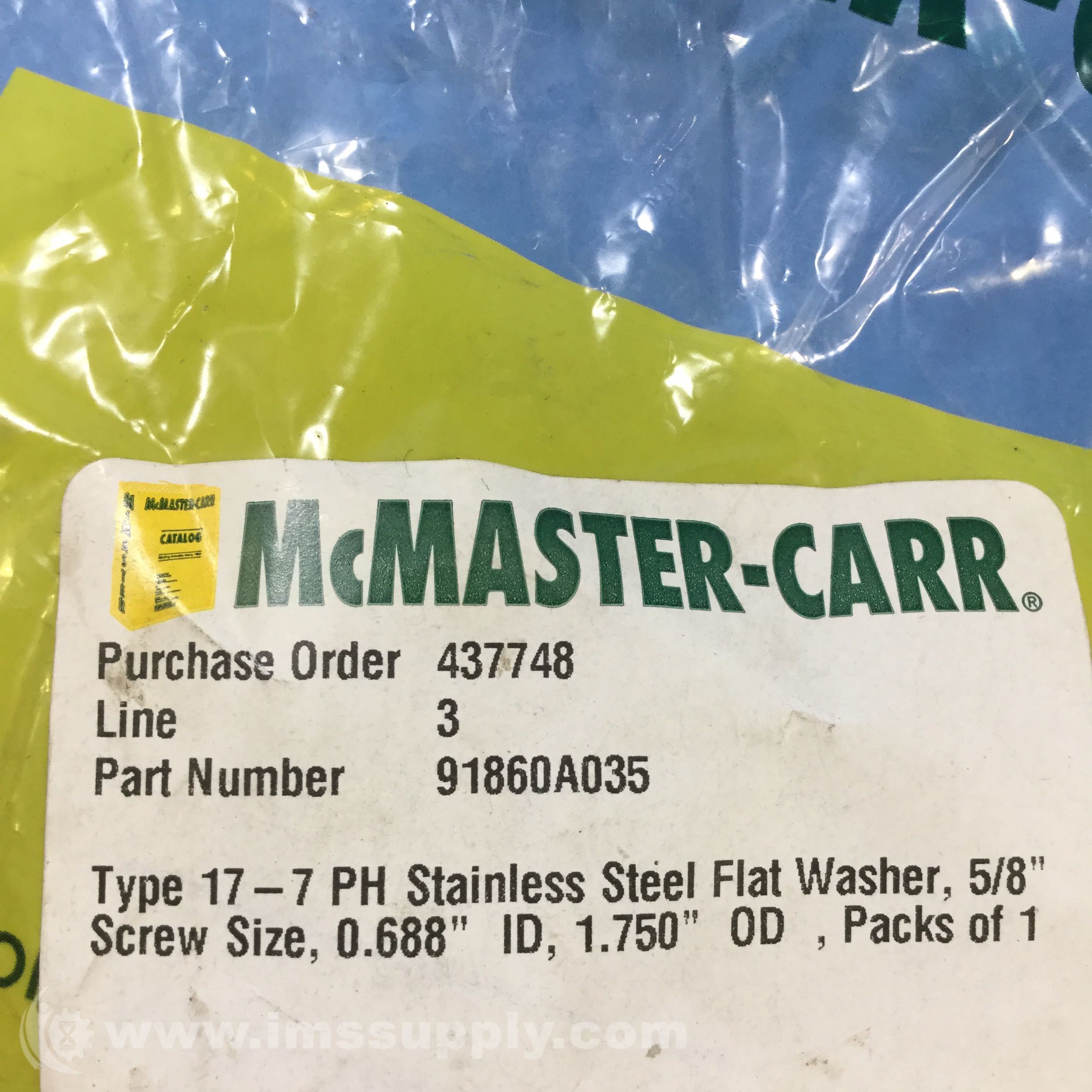 McMasterCarr 91860A035 177 PH Stainless Steel Washer IMS Supply