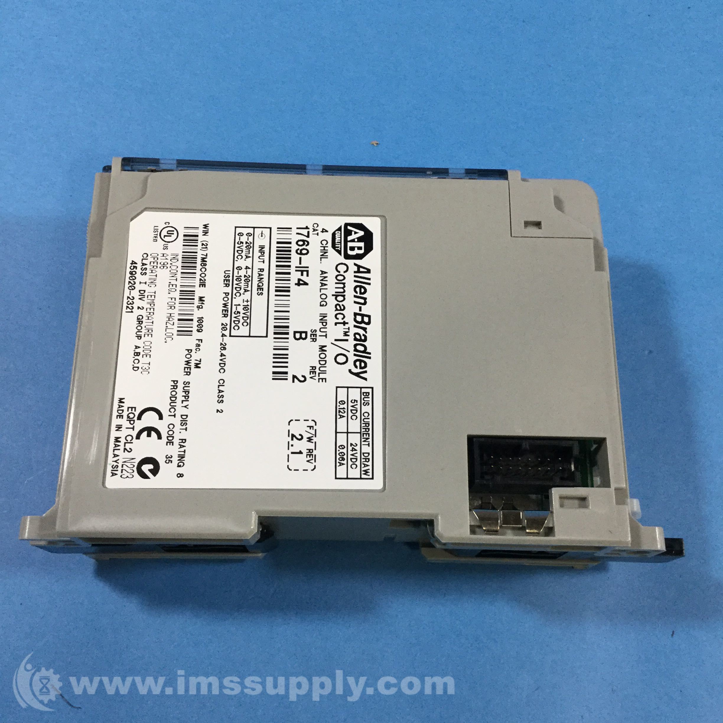 Allen Bradley 1769IF4 4 Channel 24VDC Compact I/O Module IMS Supply