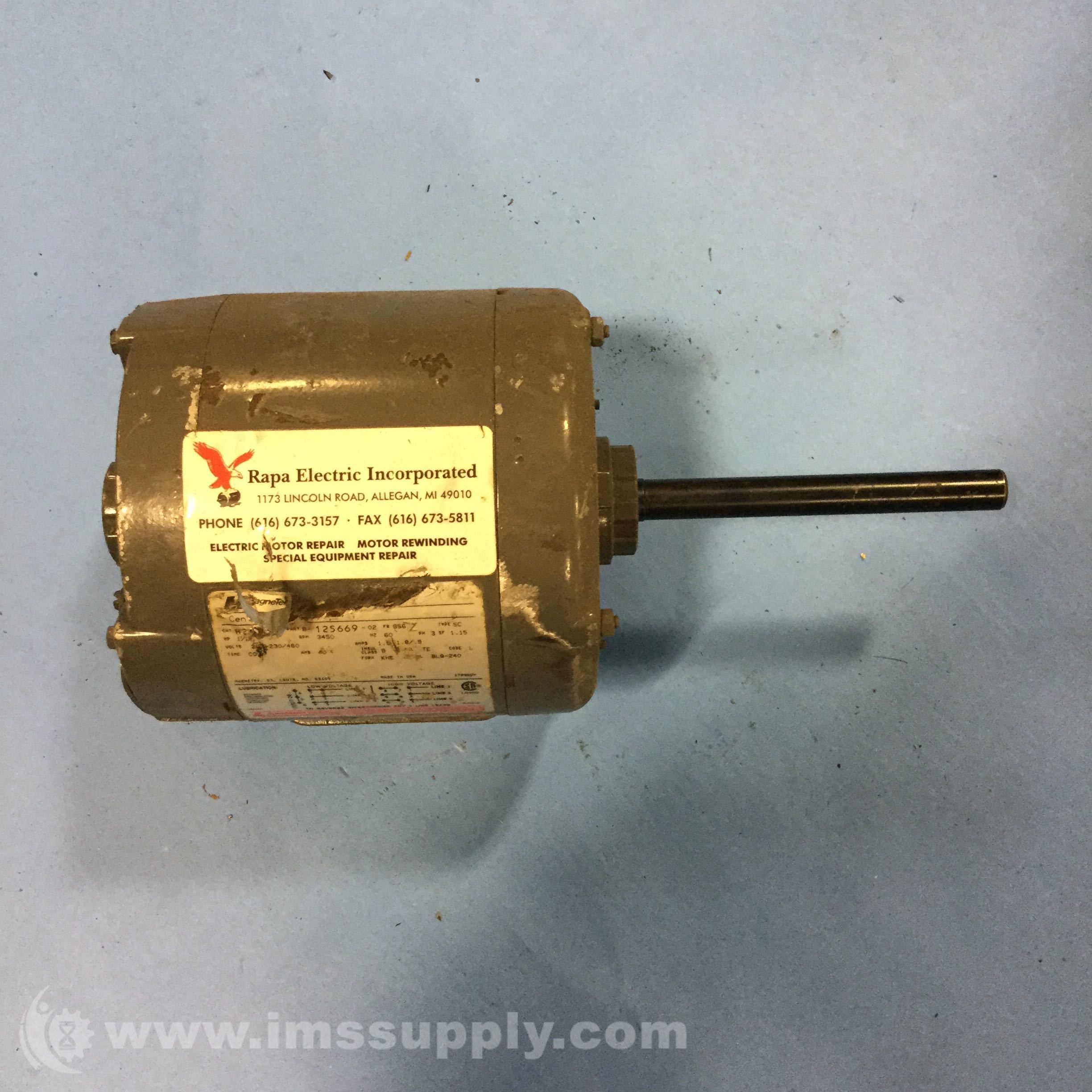 812566902 Fan MotorExt Shaft .5HP 3450RPM IMS Supply