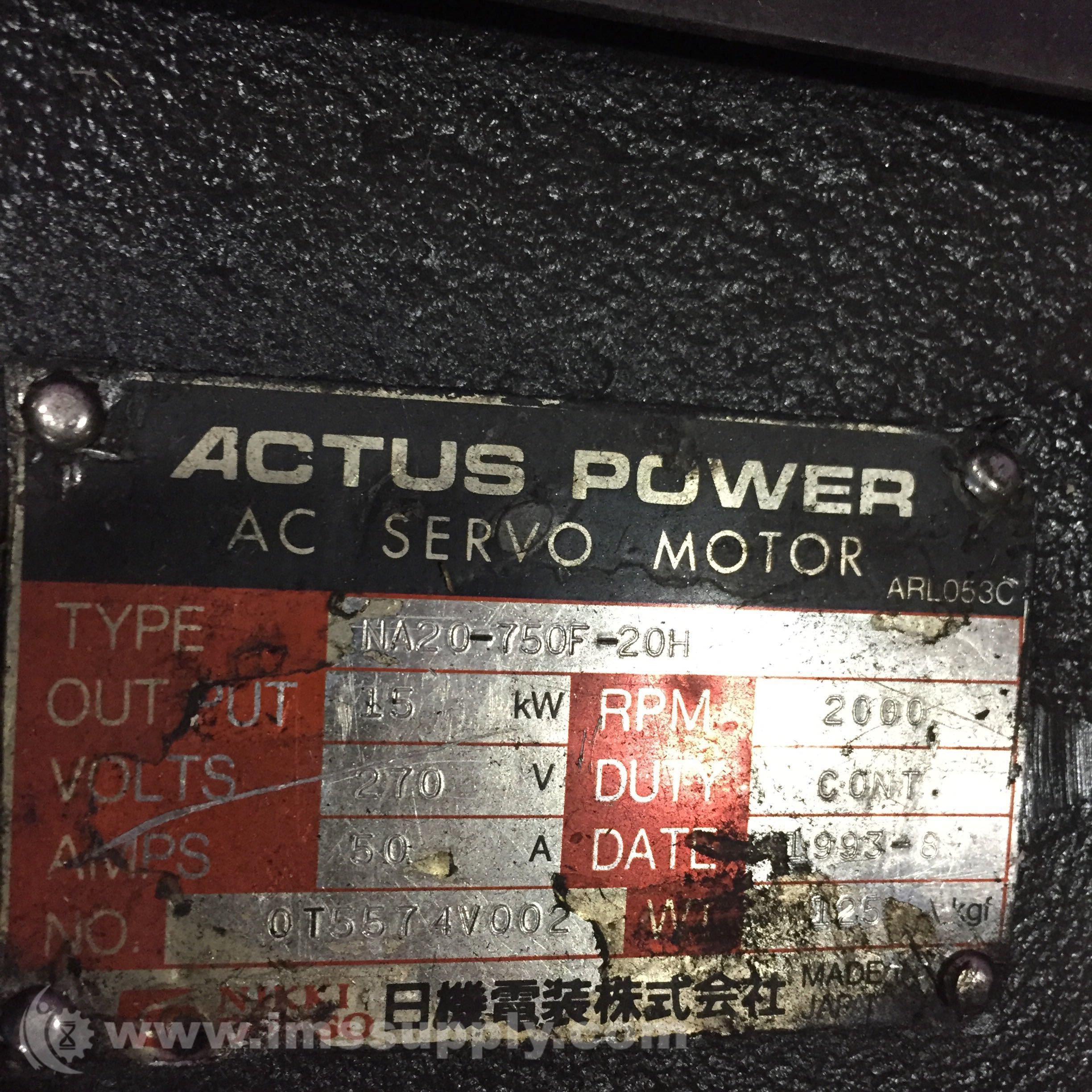 全国送料無料の通販 NA20-750F-20 Denso Nikki Actus Supply IMS - Motor Servo AC Power その他