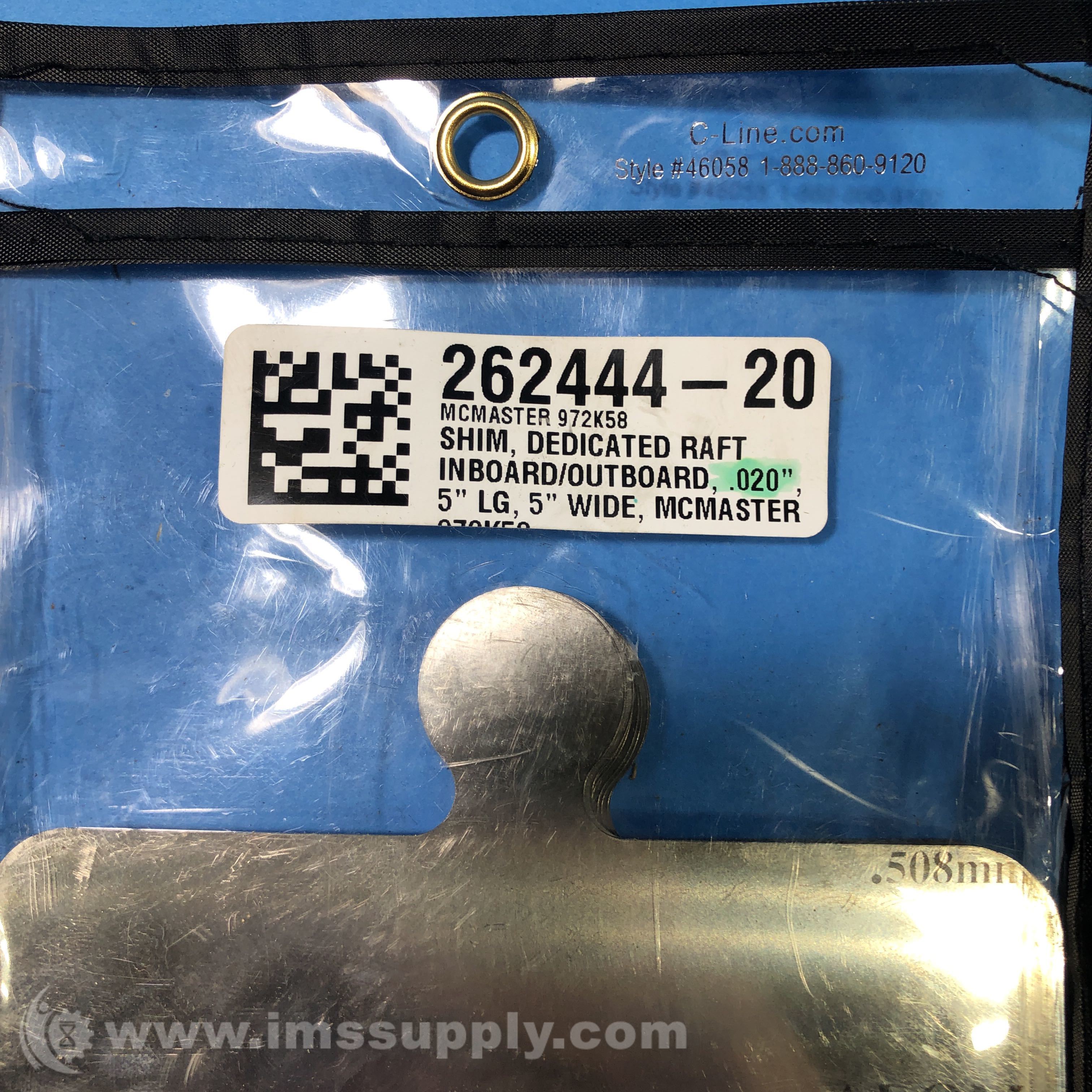 McMasterCarr 972K58 Pack of 20 Shim, .020, 5 LG, 5 Wide IMS Supply