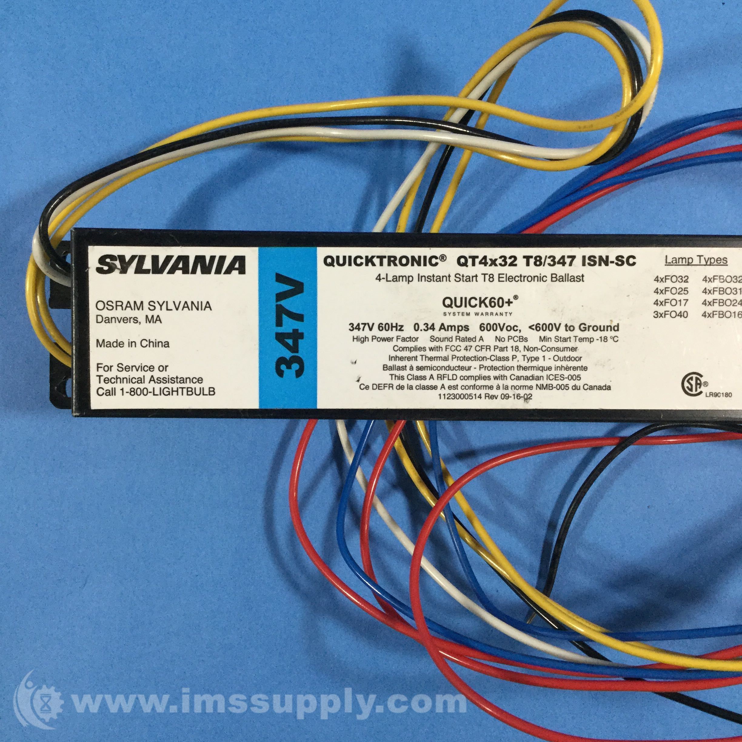 Sylvania QT4X32 T8/347 ISN-SC Quicktronic T8 Instant Start