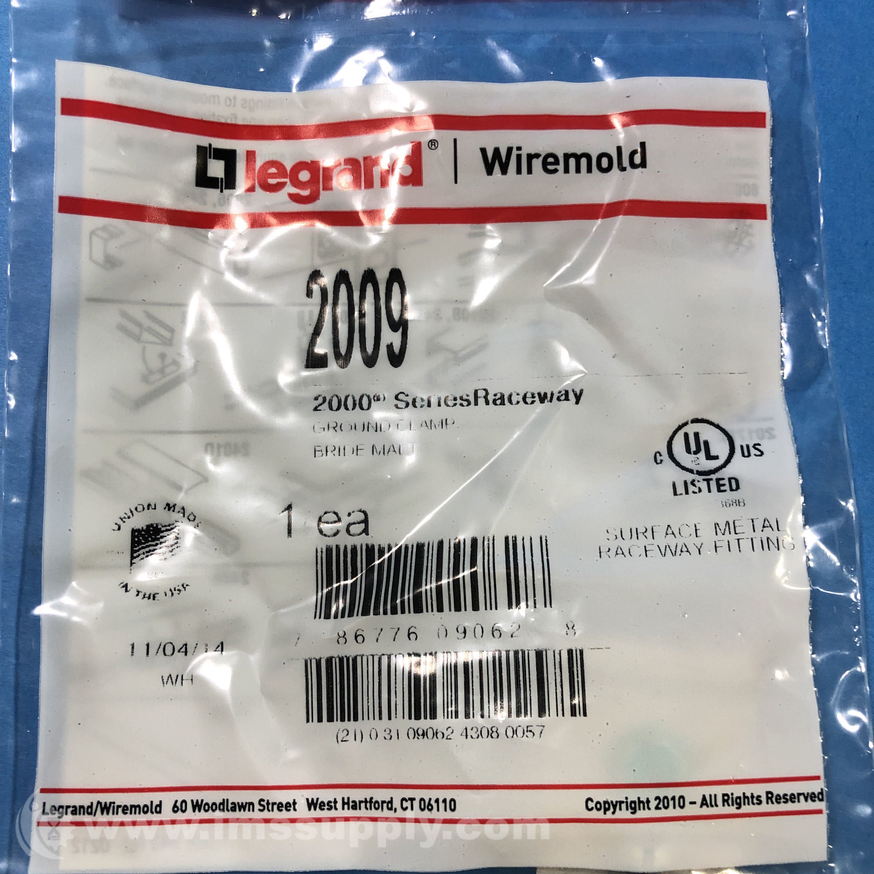 Legrand 2009 Ground Clamp, Surface Metal Raceway Fitting IMS Supply
