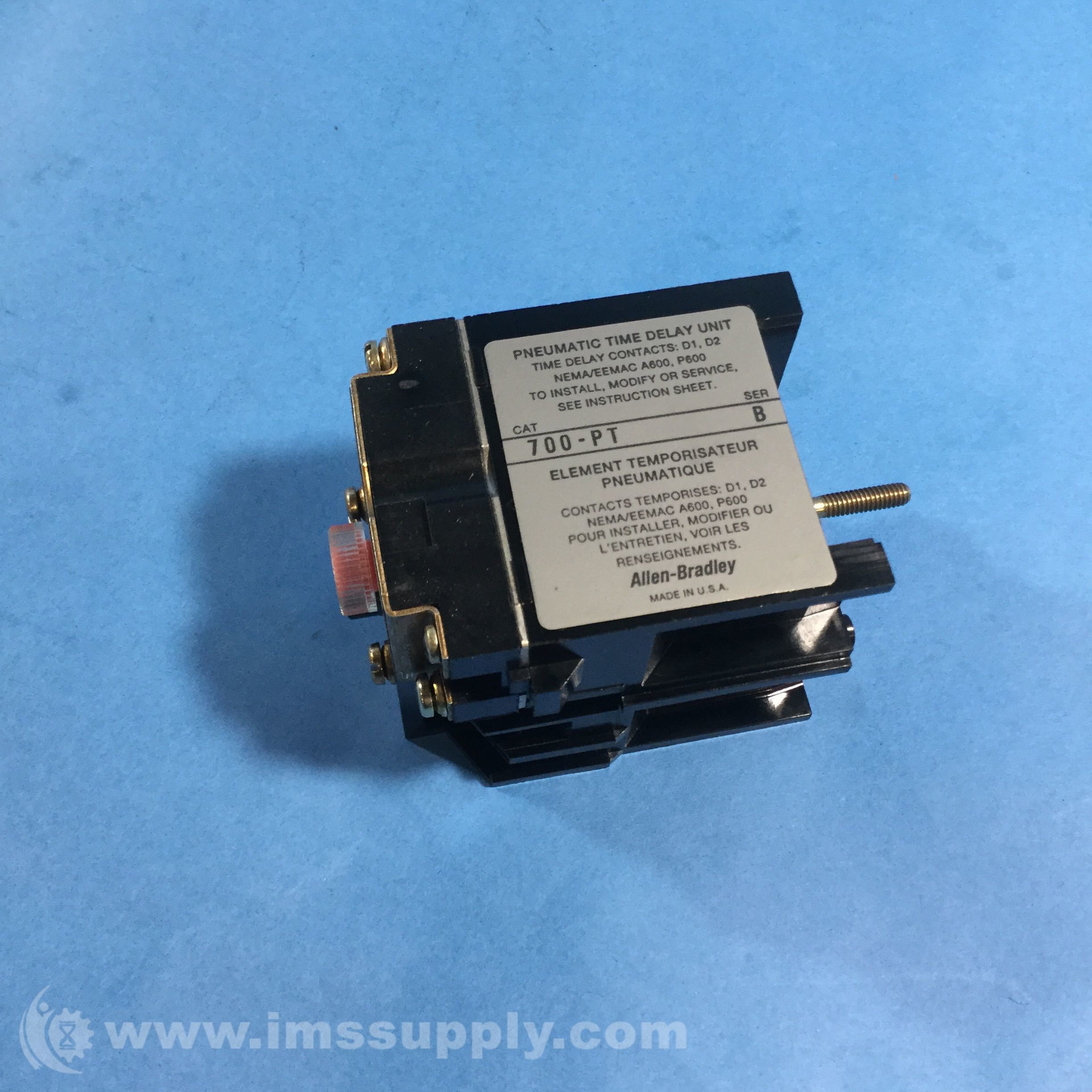 Allen Bradley 700PT Pneumatic Time Delay Unit, On/Off Delay IMS Supply