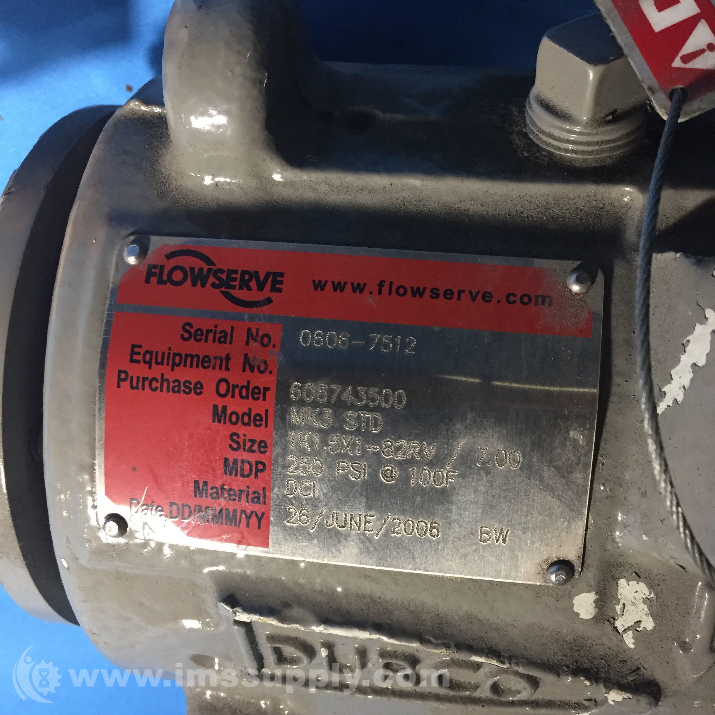 Flowserve MK3STD Pump, 250PSI100F IMS Supply