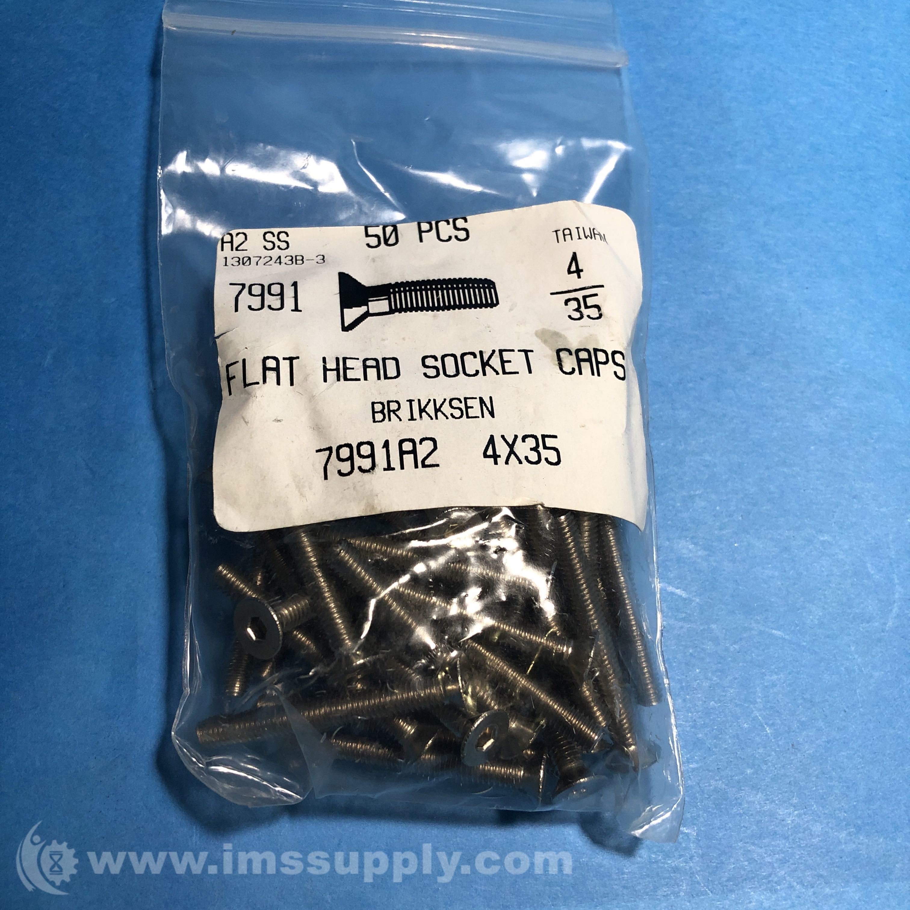 Brikksen Inc 7991 Pack of 50 Flat Head Socket Caps 4x35 - IMS Supply
