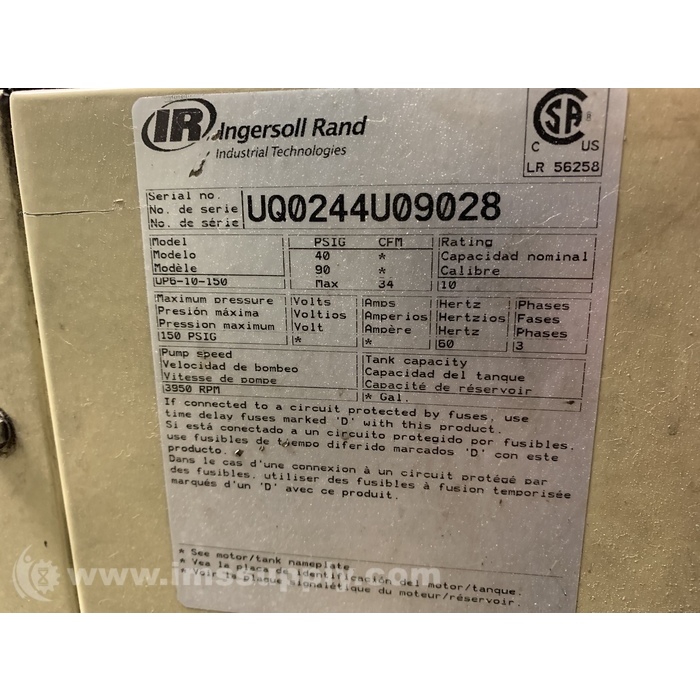 Ingersoll Rand UP6-10-150 10HP Screw Compressor Tank Mounted - IMS Supply
