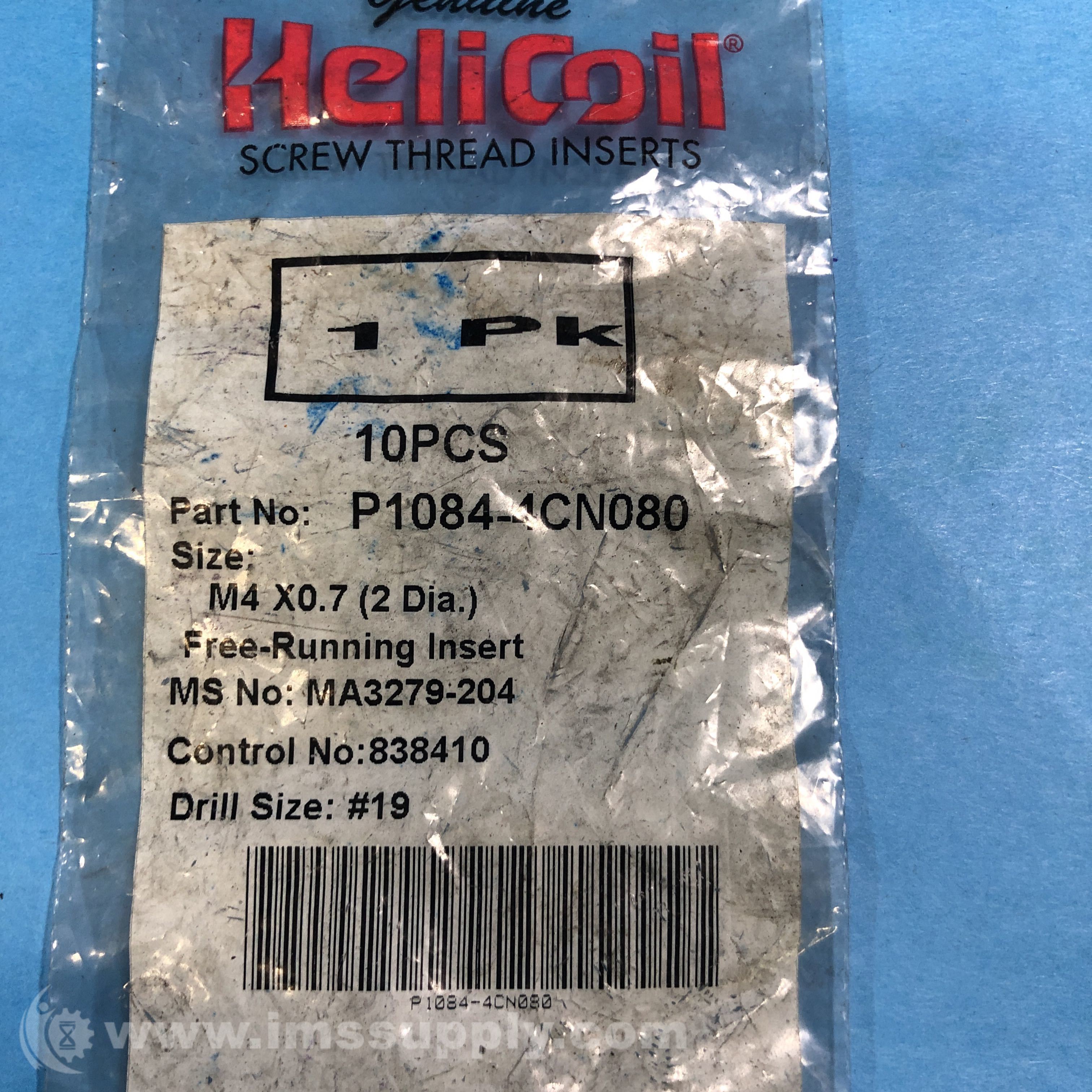 Heli Coil P1084-4CN080 M4x0.7 Threaded Insert - IMS Supply