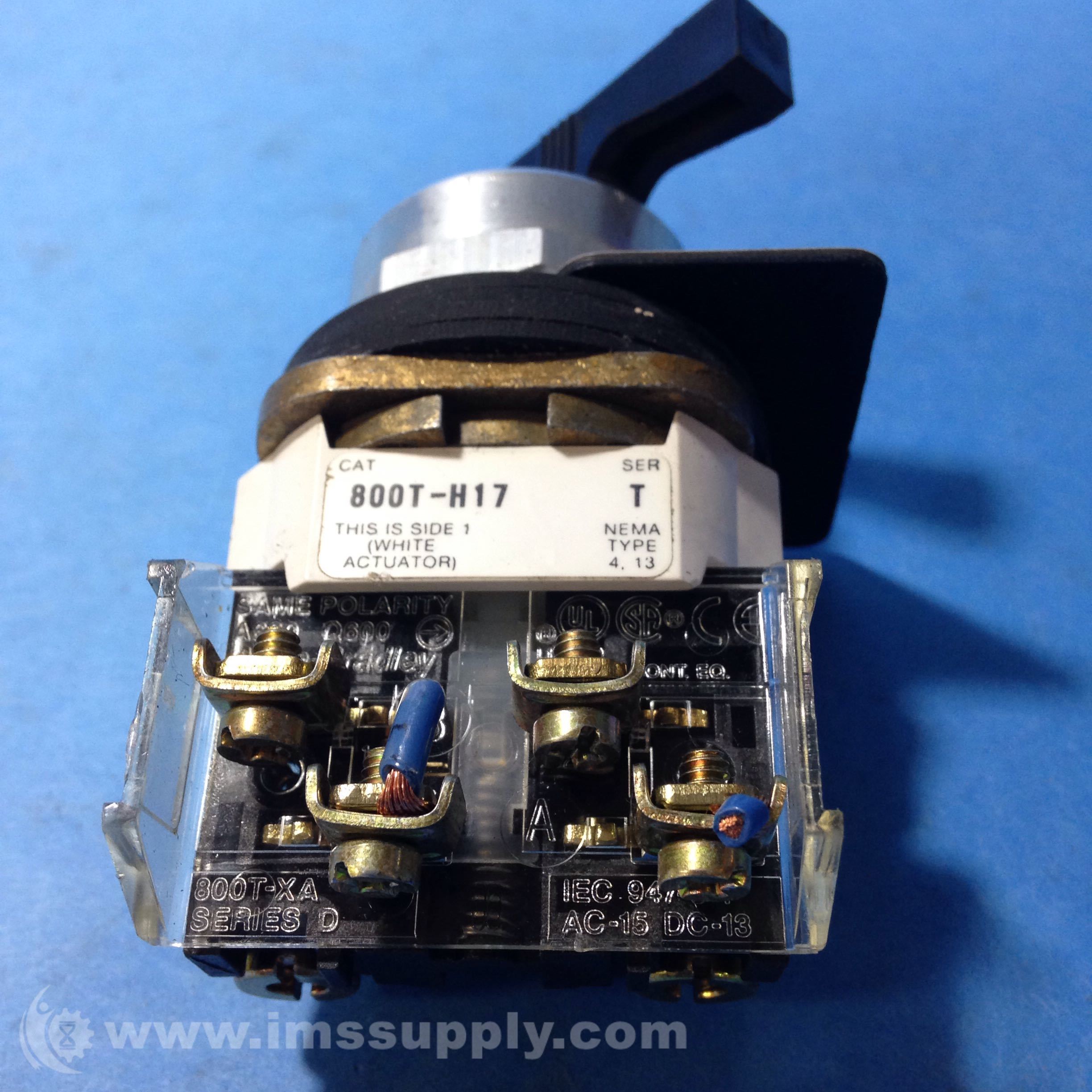 Allen Bradley 800TH17 30MM Selector Switch 800T PB IMS Supply