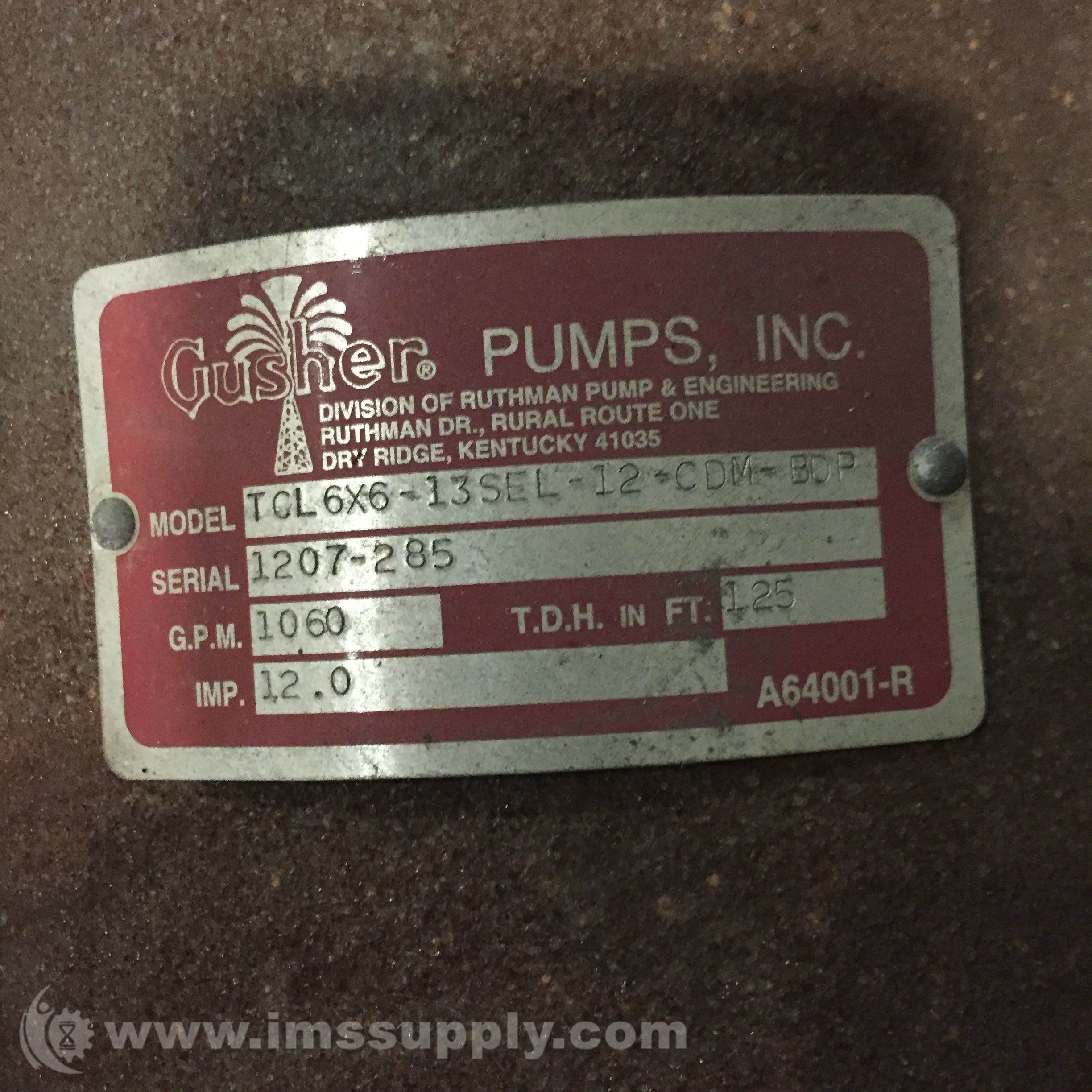 Gusher Pumps TCL6X613SEL12CDMBDP Vertical Centrifugal Pump IMS Supply