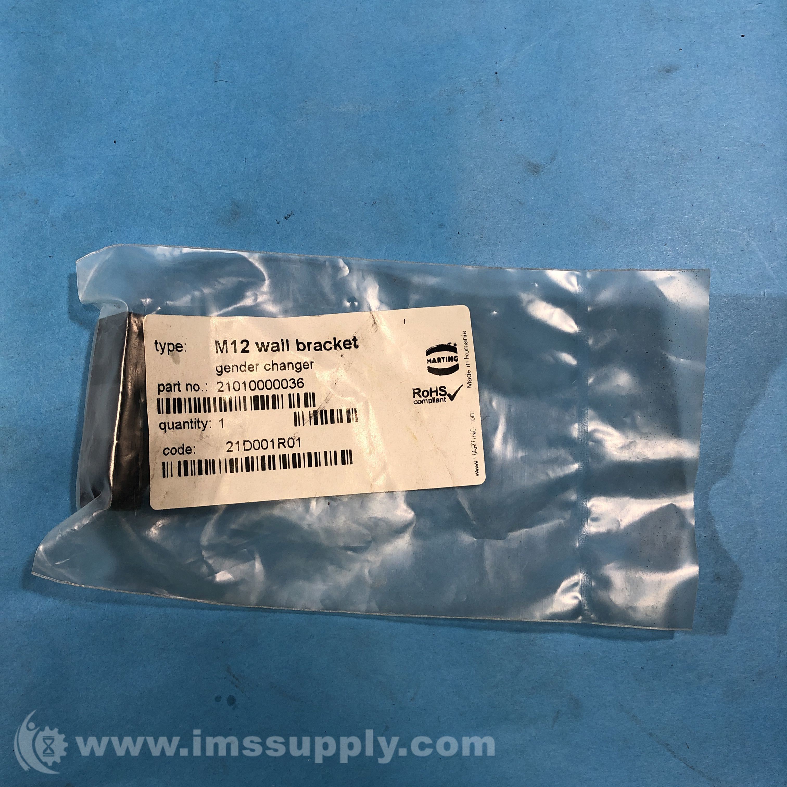 Harting 21010000036 M12 Wall Bracket / Gender Changer IMS Supply