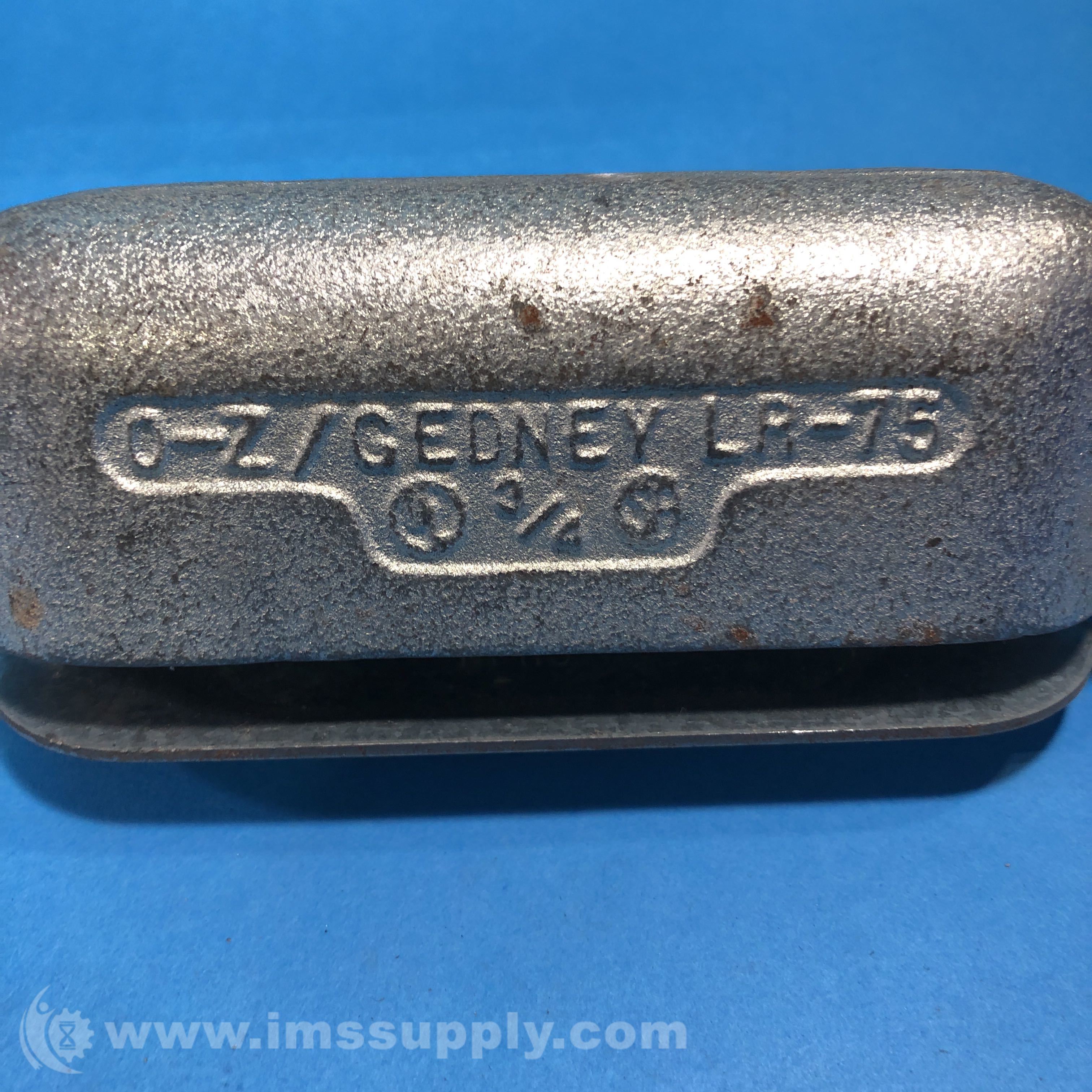 OZ Gedney LR75 3/4'' Hub Malleable Iron TyleLR Conduit Body IMS Supply