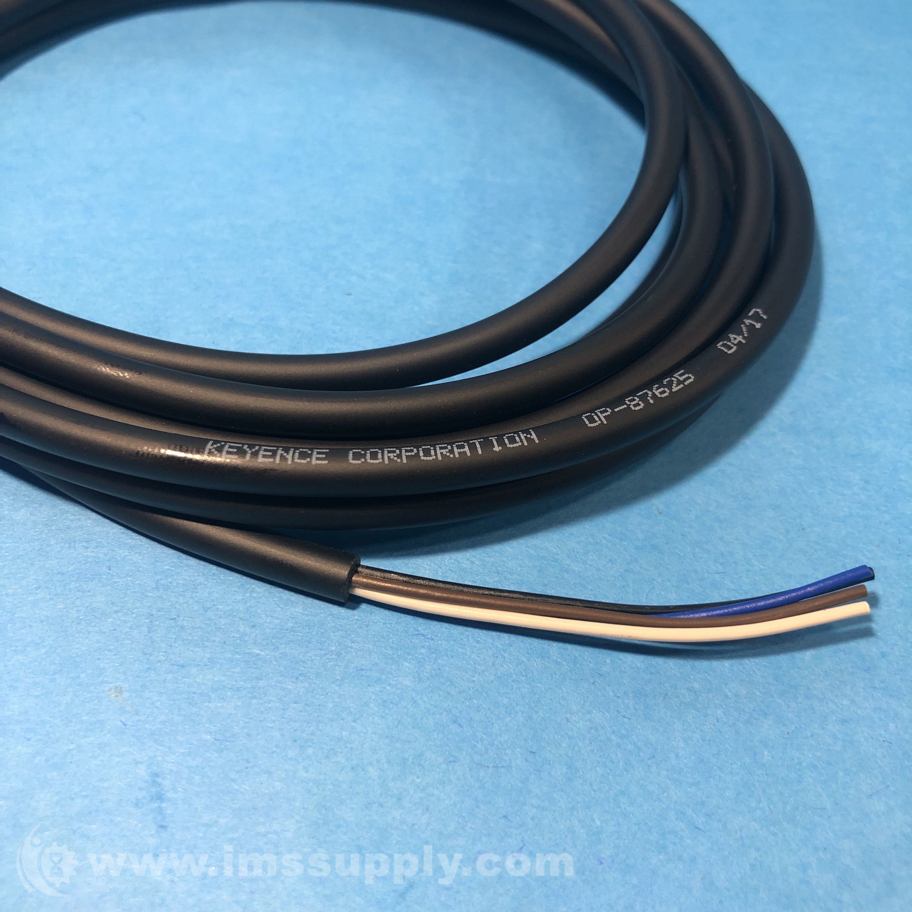 Keyence OP-87625 Connector Cable, M8 Connection, 2 Meter - IMS Supply