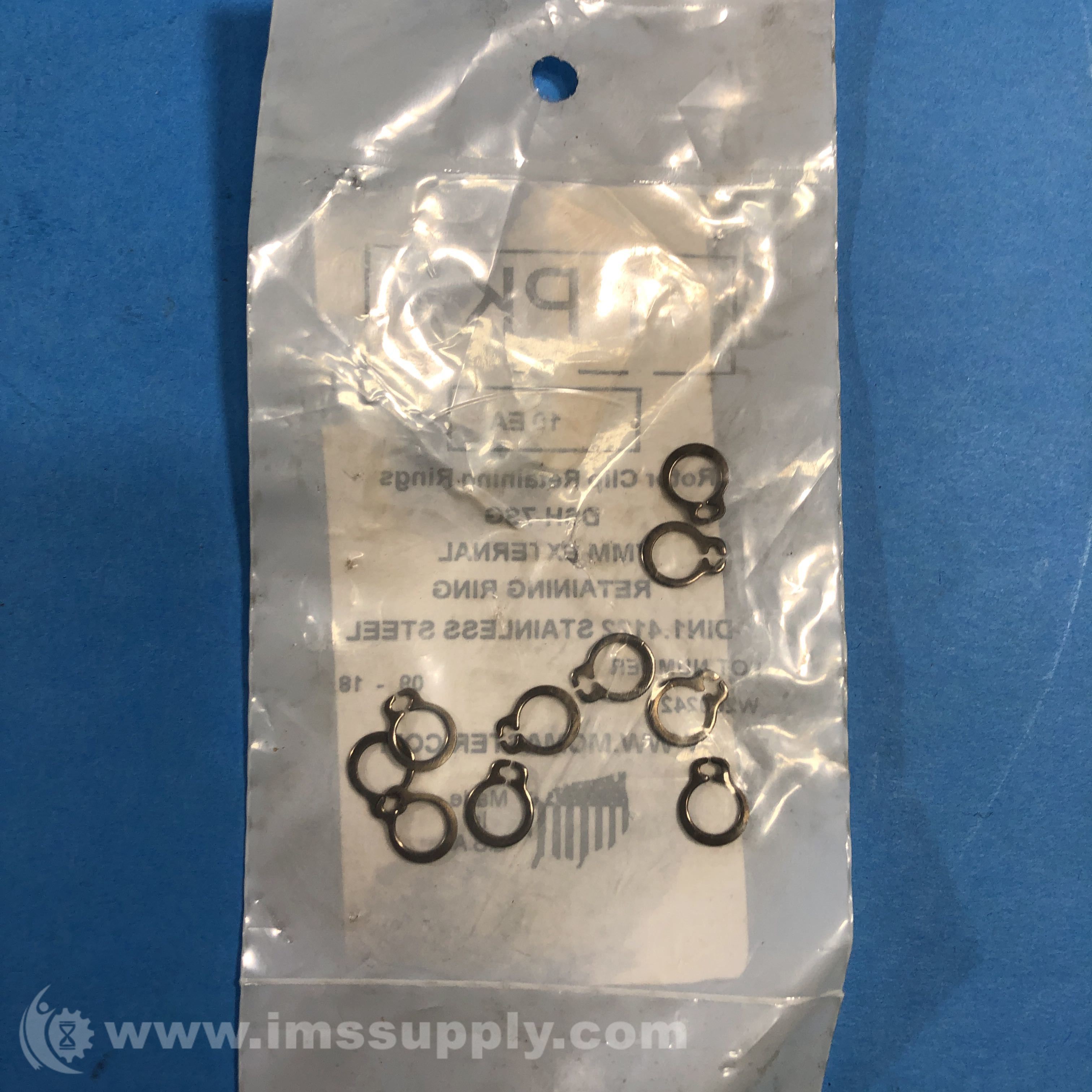 McMasterCarr DSH7SG Snap Ring Bag of 10 IMS Supply