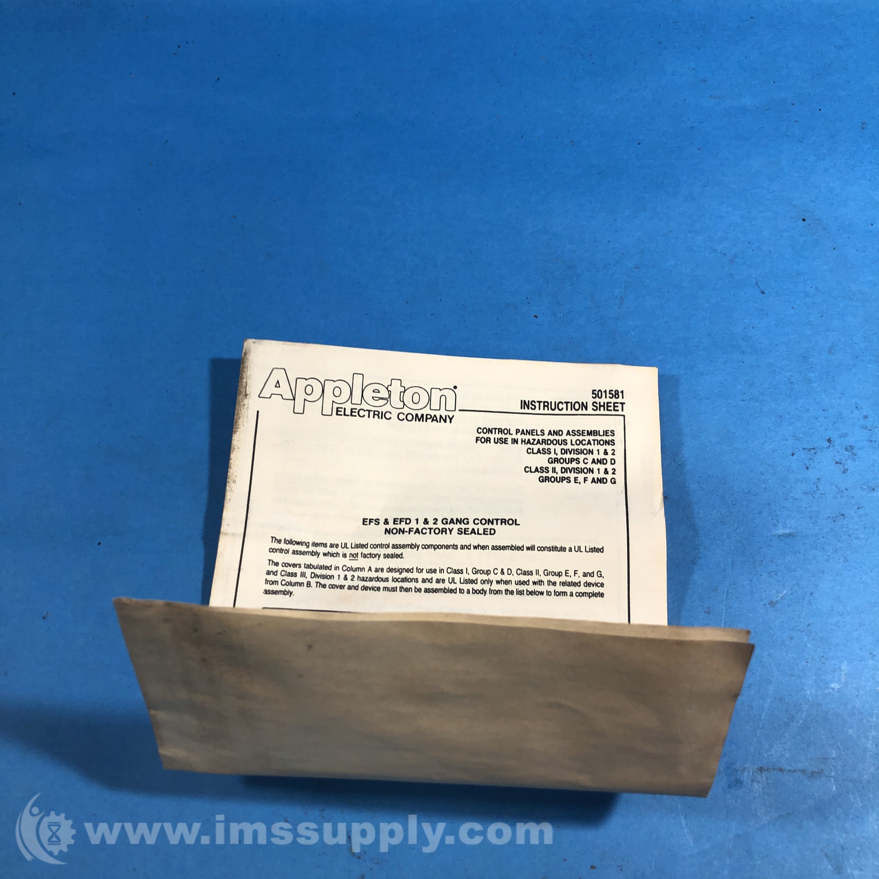 Appleton EFD150NL Electrical Box, EFS & EFD 1 & 2 Gang Control - IMS Supply