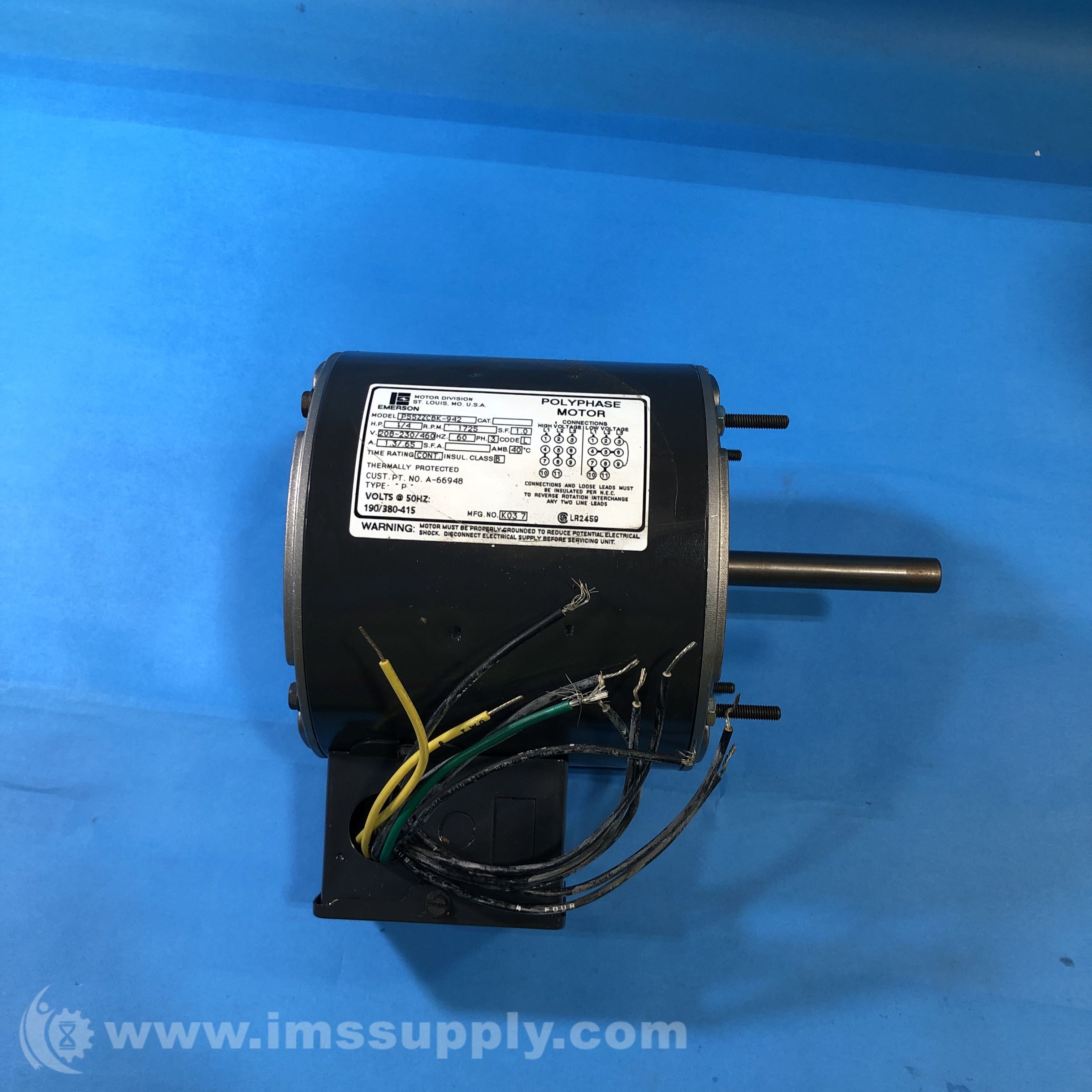 Emerson P55ZZCBK-942 AC Polyphase Servo Motor - IMS Supply