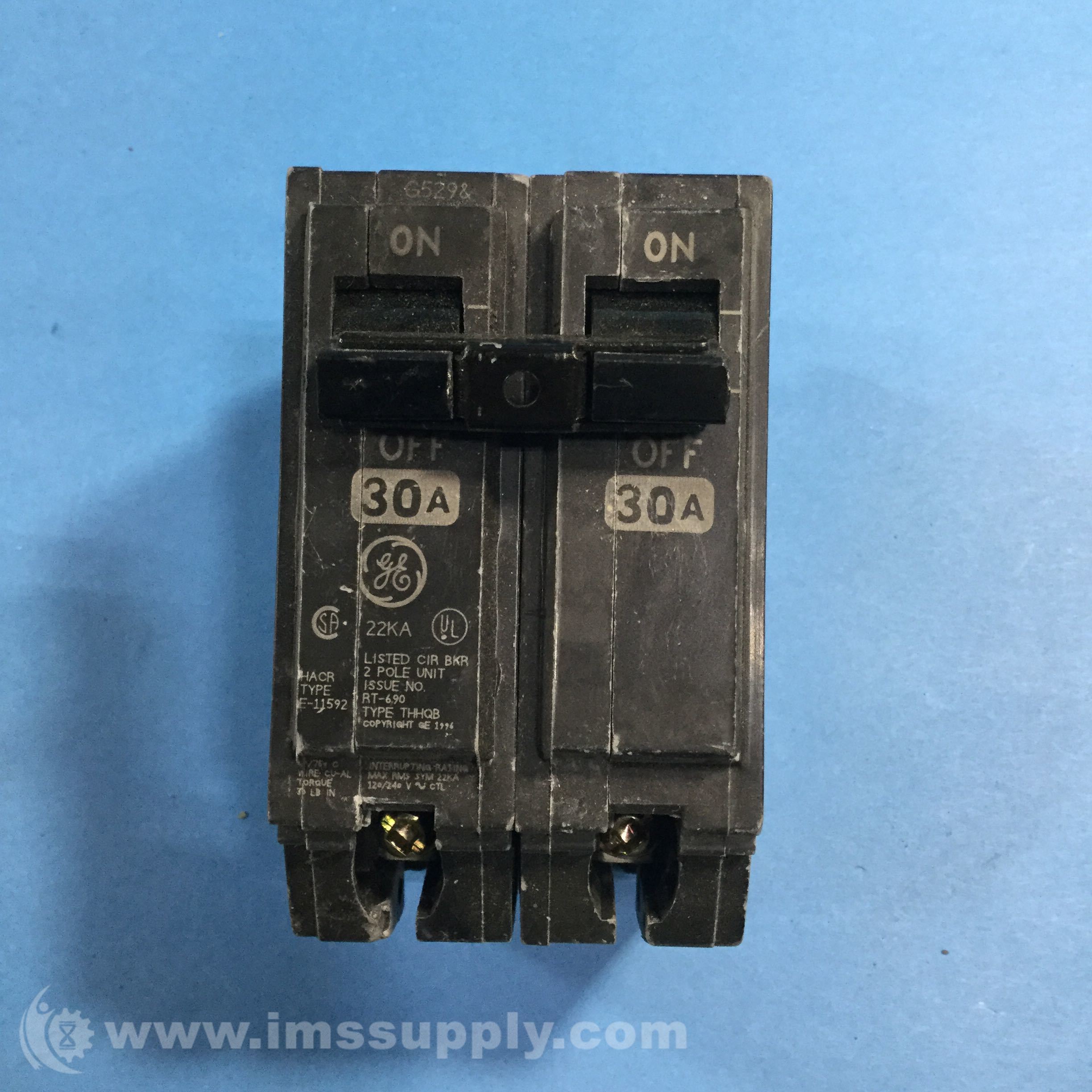 General Electric RT-690 30-Amp 2-Pole THQB Circuit Breaker - IMS Supply