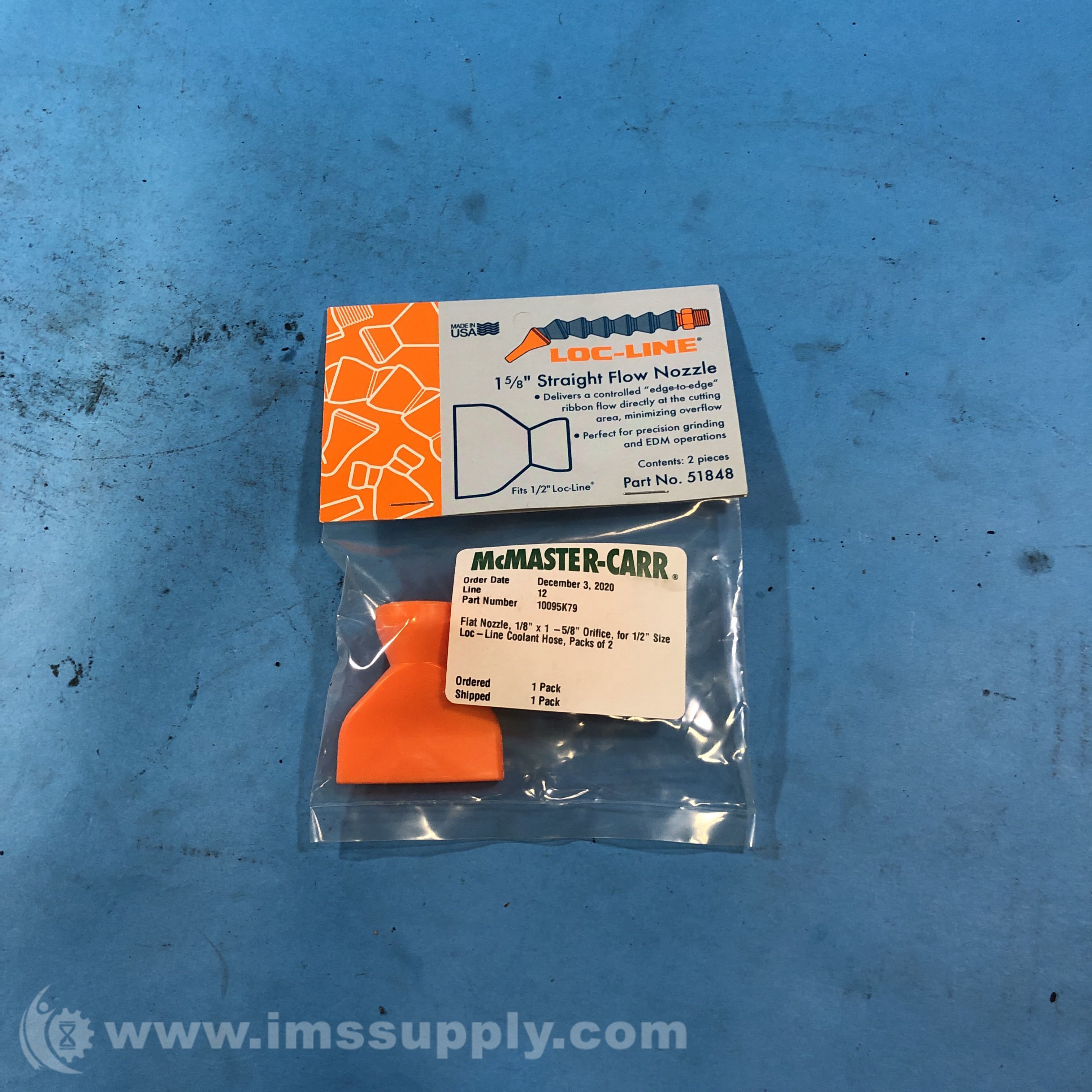 McMasterCarr 51848 Pack of 2 LocLine Straight Flow Nozzle IMS Supply
