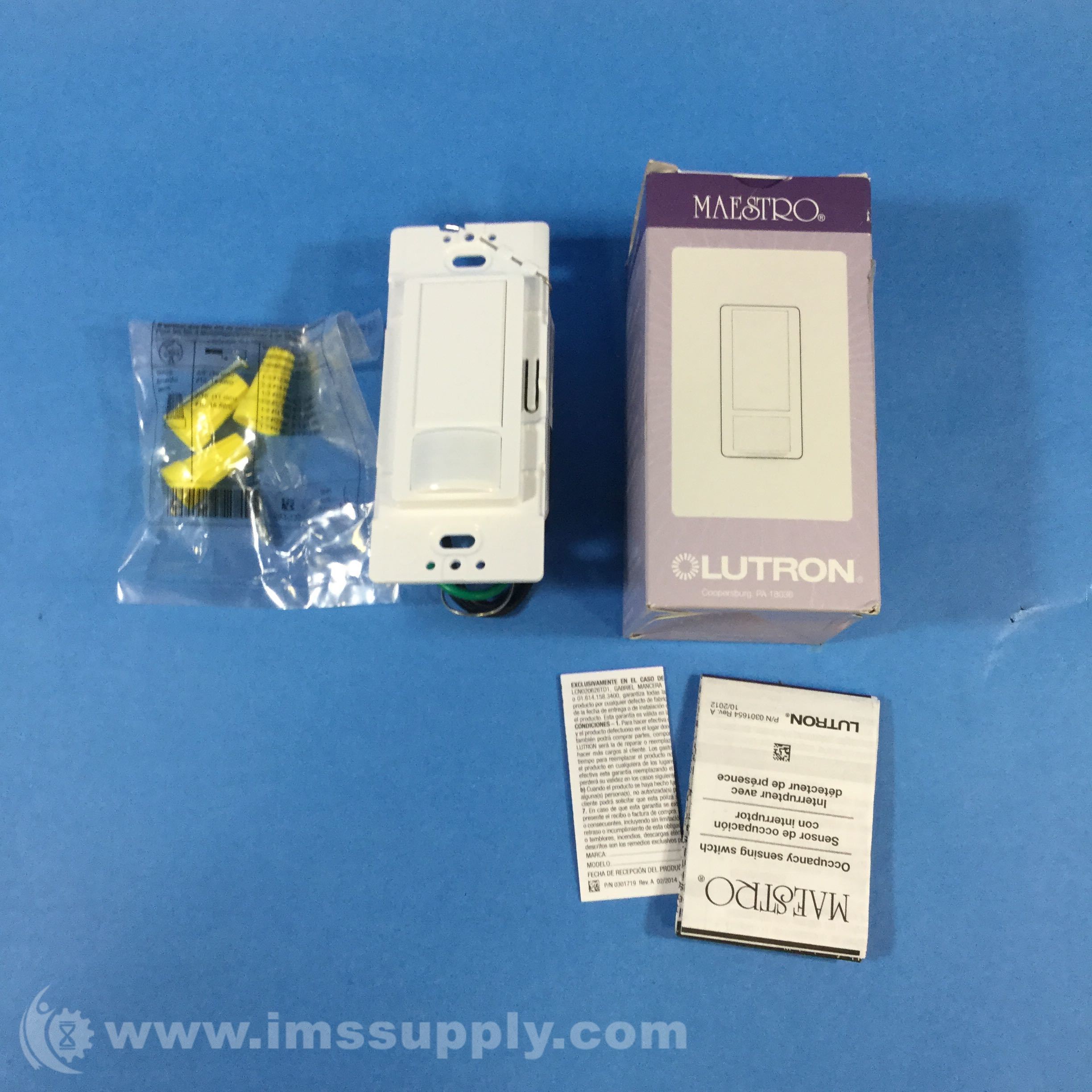 Lutron MS-OPS2-WH Single -Pole Occupancy Sensor Switch - IMS Supply